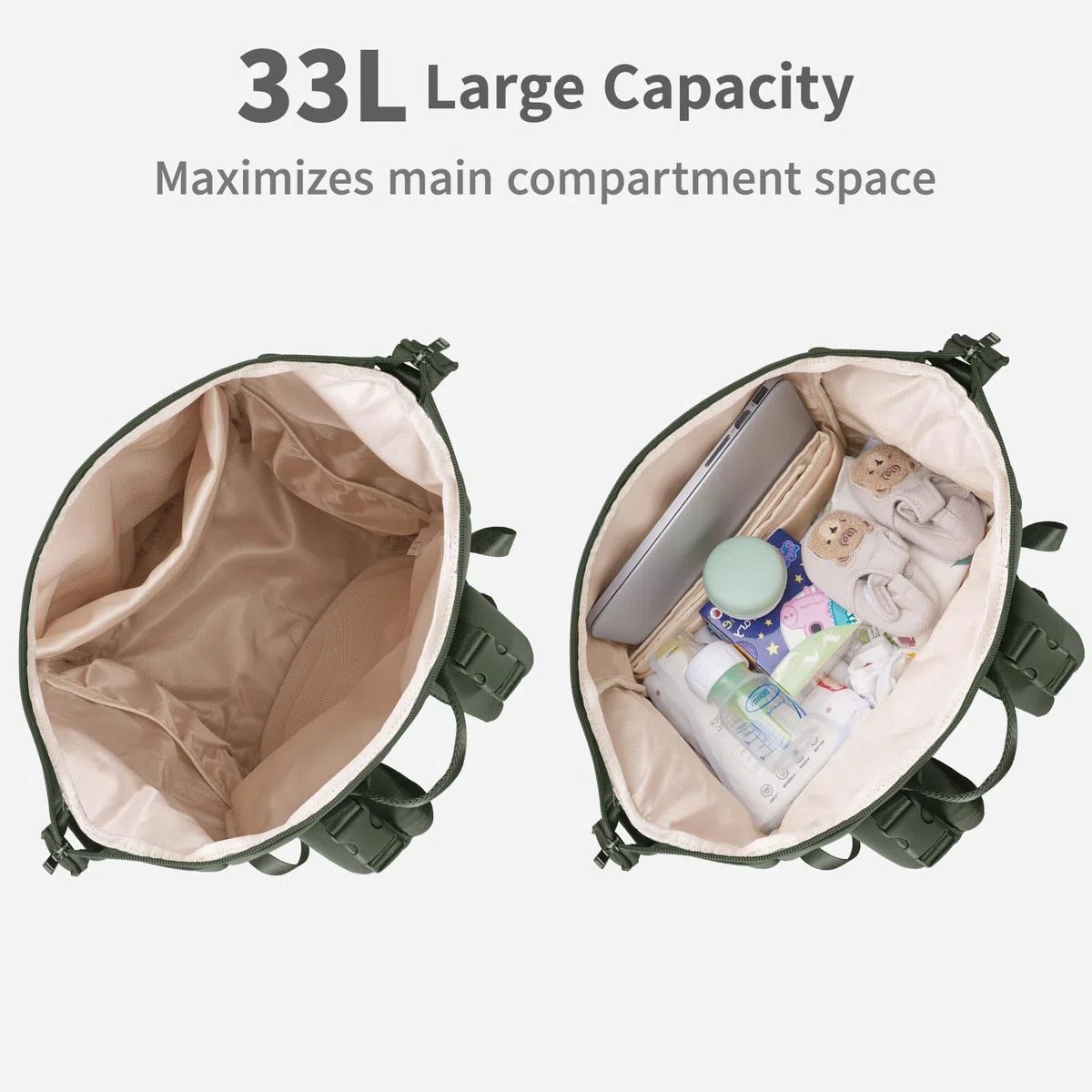 CEI-CEI Mochila Cambiador Bebé Pañalera Impermeable de Neopreno Grande con Bolsillo Térmico Mochila Carro Bebé para Viajes Incluye Cambiador Portátil