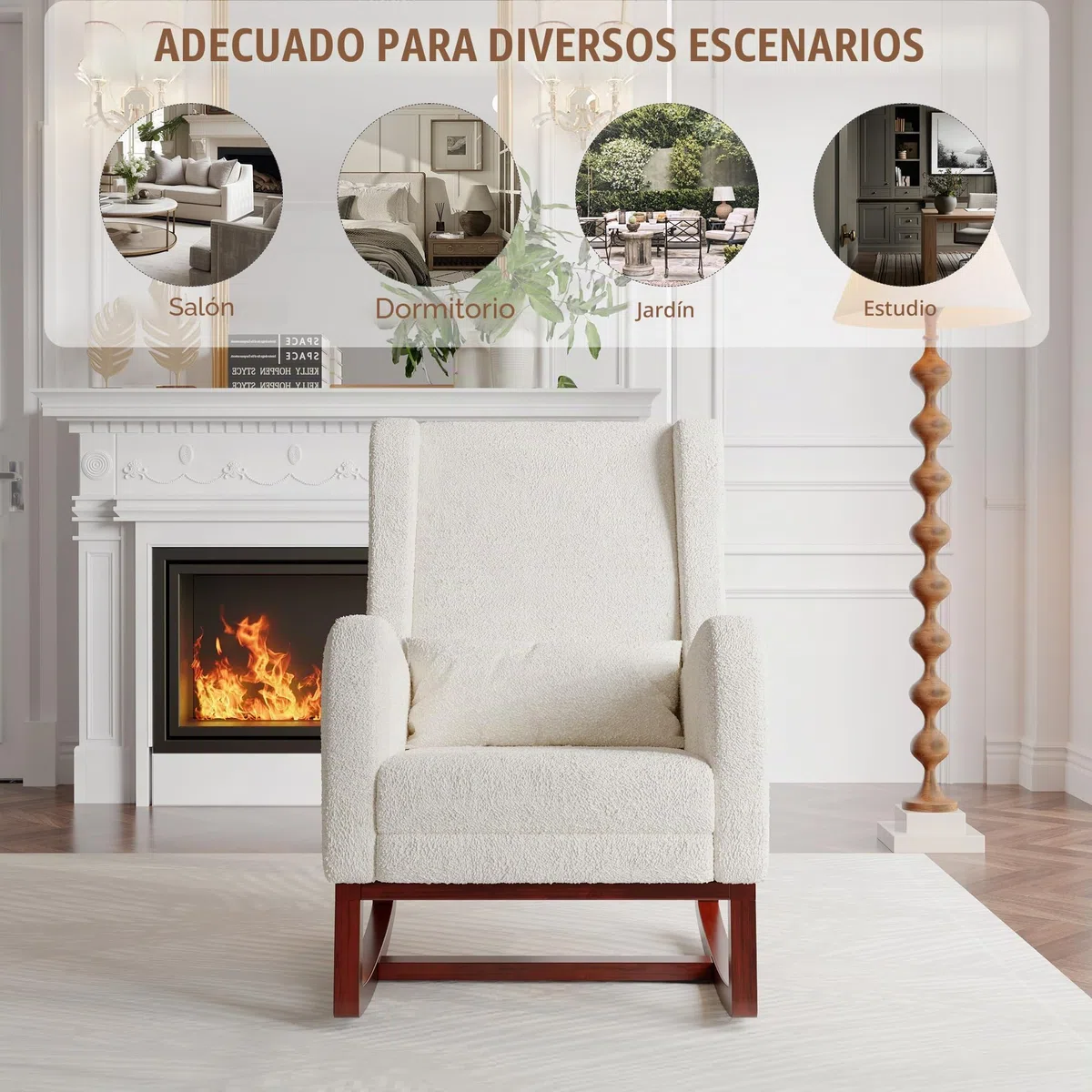 Mecedora, silla de lactancia, mecedora con reposapiés y bolsillo lateral, silla de lactancia, cómoda silla de lectura con reposabrazos, silla acolchada para salón o dormitorio