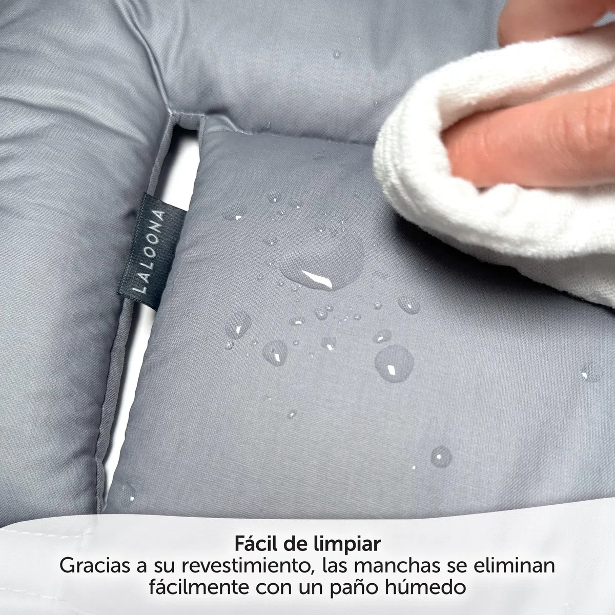 LaLolleera Cojín Trona Evolutiva de Madera para Stokke Tripp Trapp, Impermeable, Lavable OEKOTEX Standard 100 - Gris Revestido