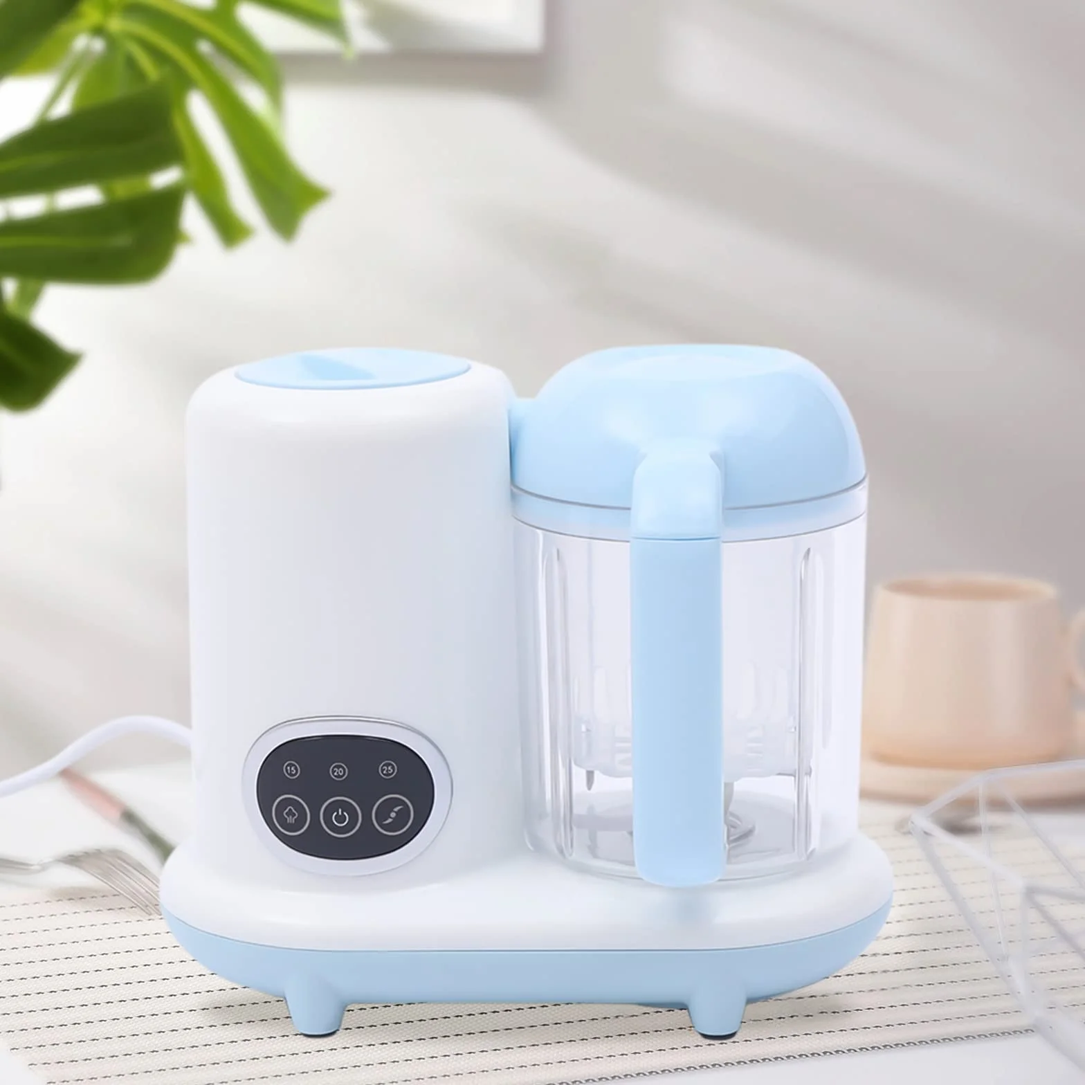 Preparador de alimentos para bebés, preparador de papillas de bebé, batidora eléctrica de frutas, mezcla de puré, preparación de alimentos para bebés, vaporizador para bebé, cocción al vapor, mezcla,