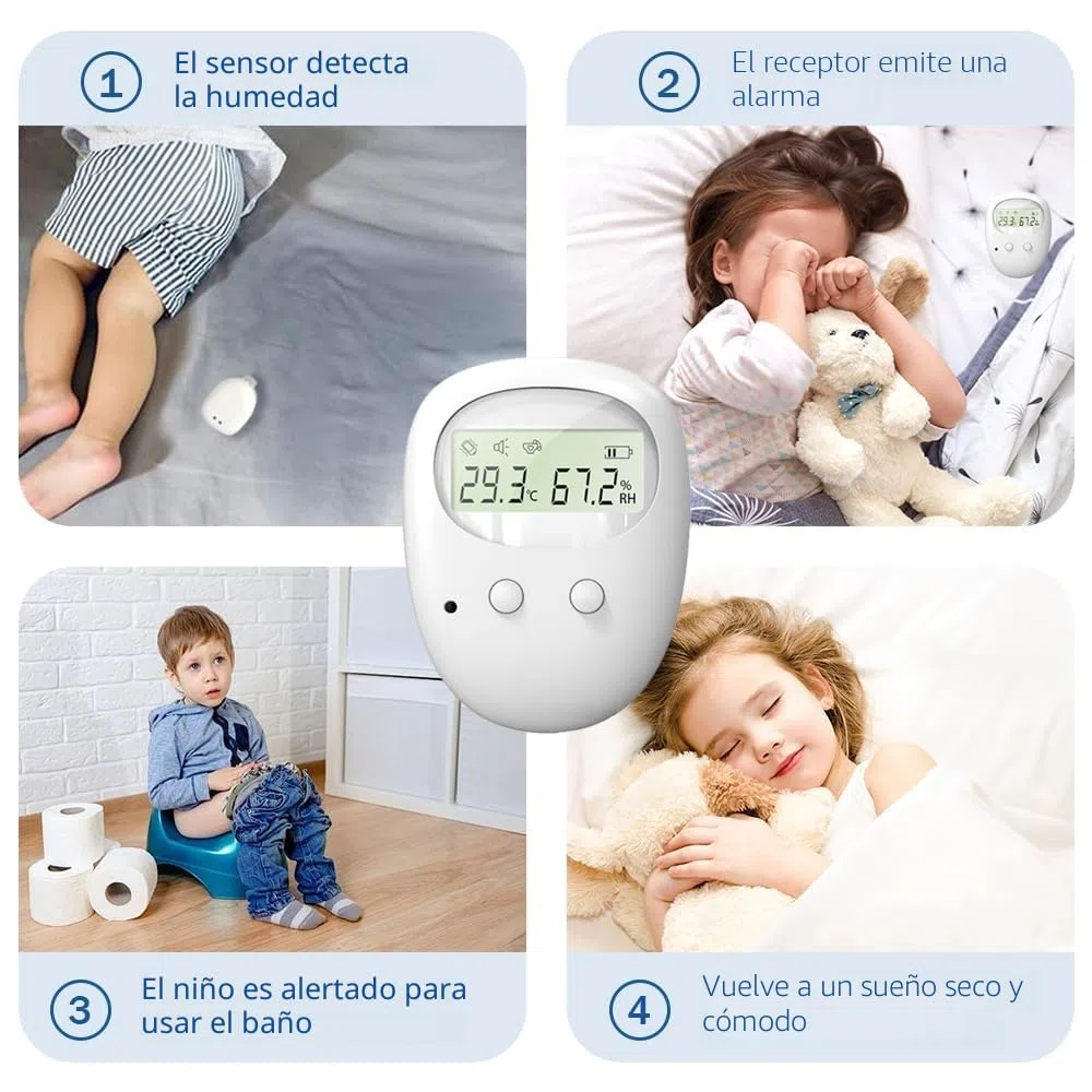 Inalámbrica Pipi Stop Niños Alarma, Inalámbrica Alarma Enuresis para Niños y Personas Mayores, Inalámbrica Enuresis Alarma, Inalámbrica Pipistop Alarma para Detectar Incontinencia Urinaria