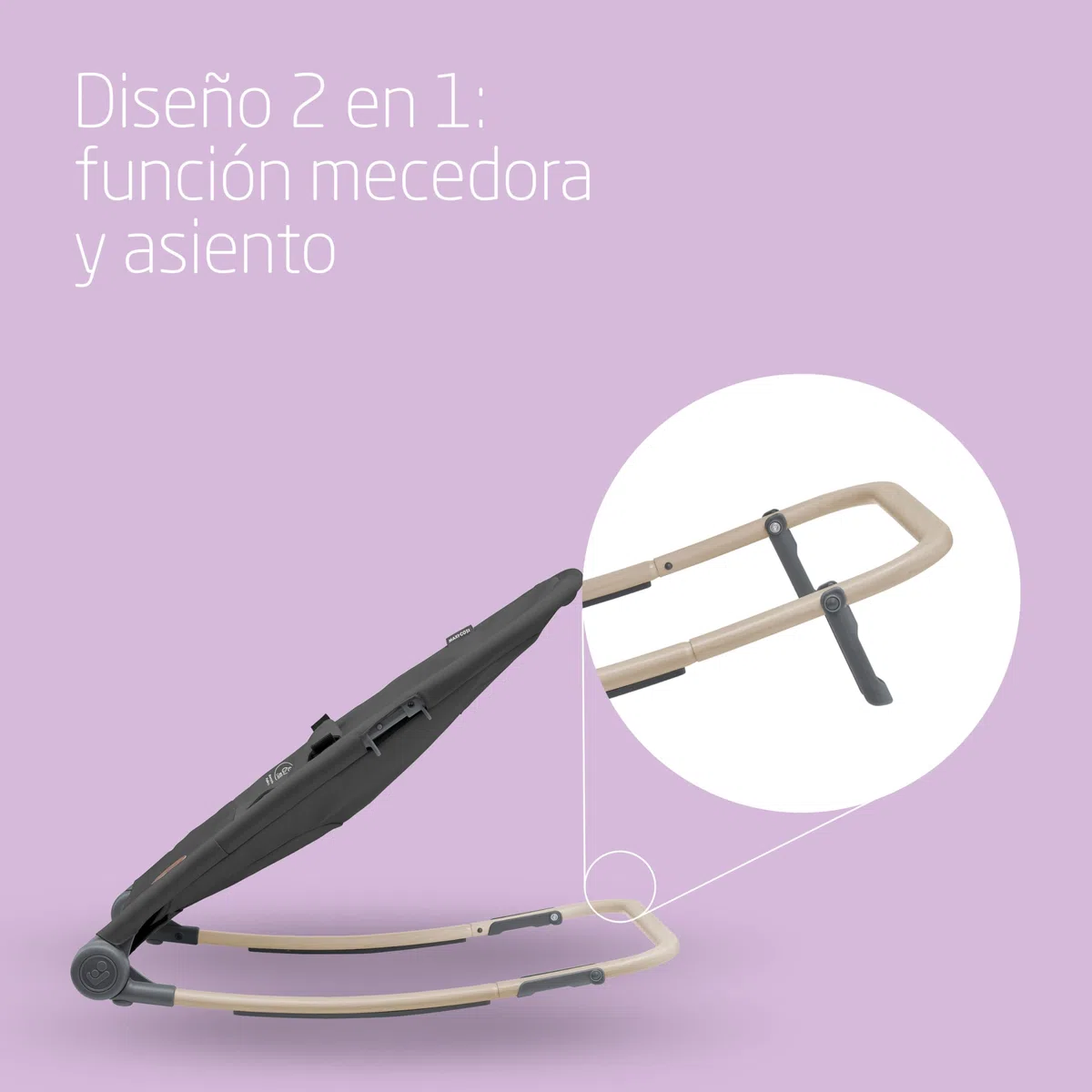 Maxi-Cosi Loa Mecedora para Bebé, de 0 a 2 años aprox, de 0 a 12 kg, Plegado Ultracompacto, Ligera, 2 Posiciones de Reclinación, Portátil, con Tejidos 100% Reciclados, Beyond Graphite