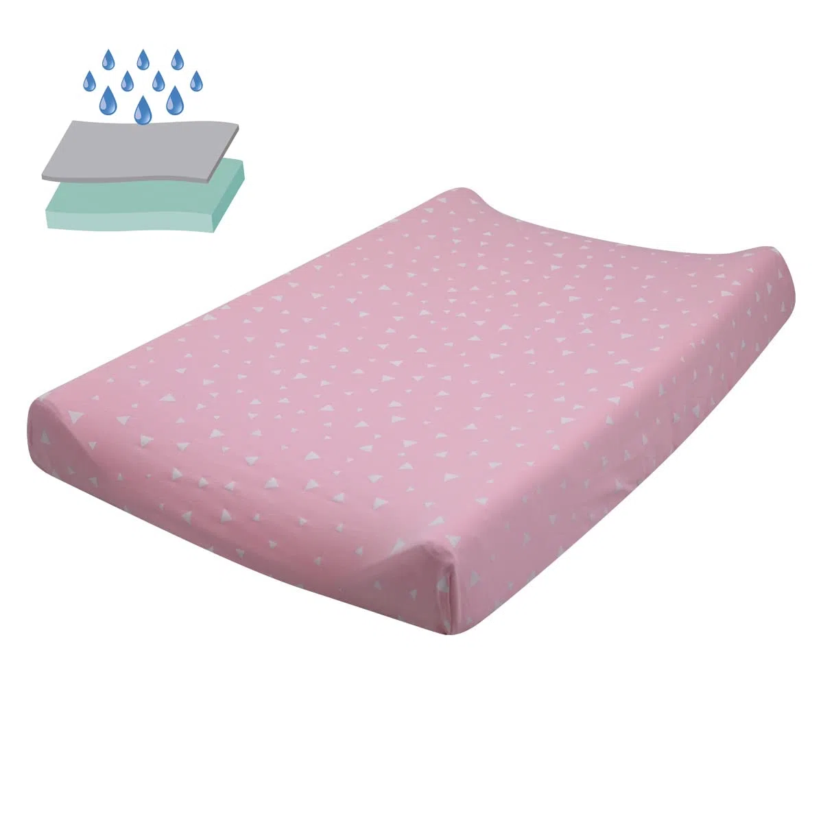 JYOKO KIDS Sabana para cambiador, Mini Cuna y Colecho, Algodón Impermeable/Protector de Colchón (90 X 50 cm, PINK SPARKLES)