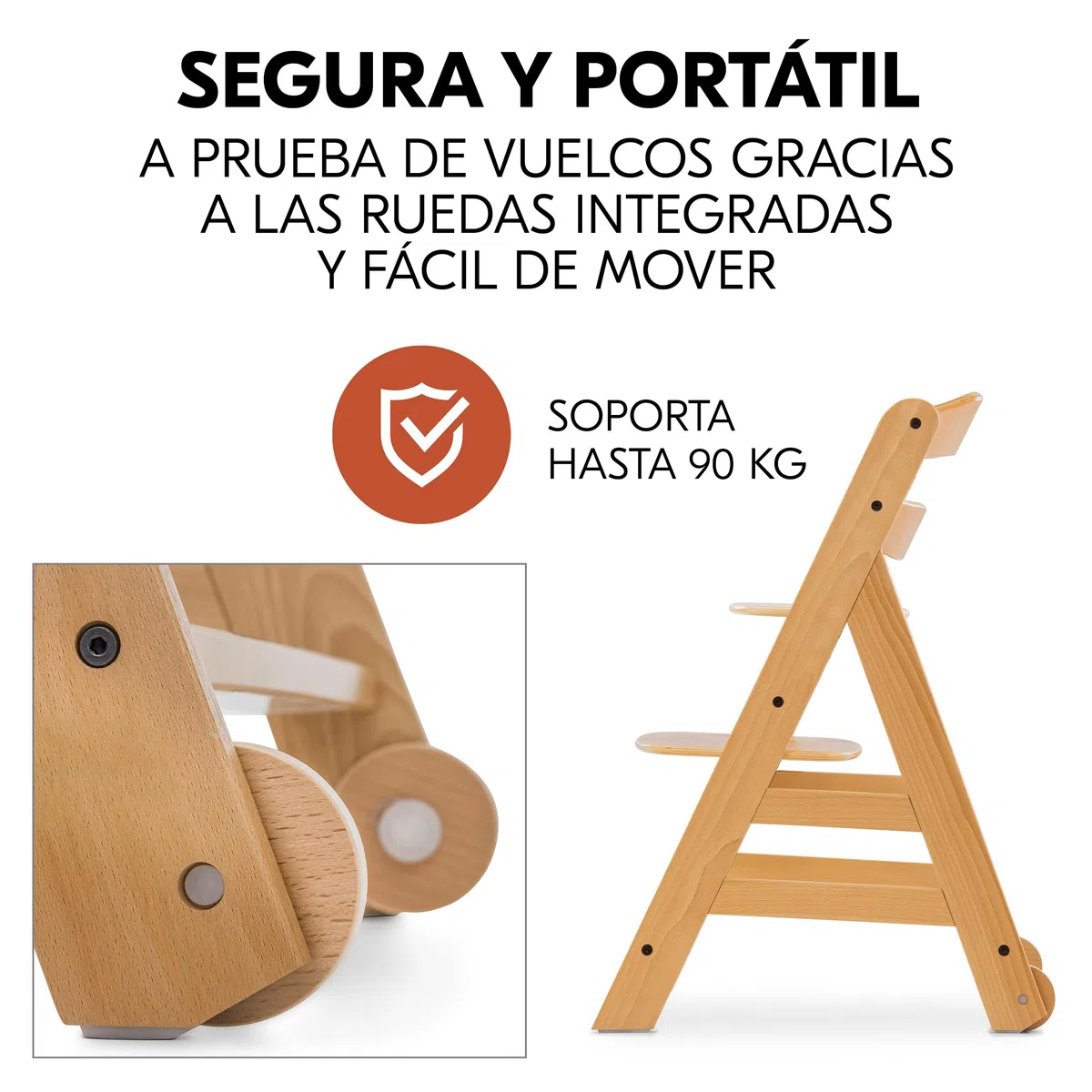 hauck Alpha Move Newborn Set deTrona Evolutiva Bebe, Tronas de Bebe Evolutiva con Hamaca Bebé Recien Nacido, Cojín y Bandeja, Trona Niño Regulable - Natur/Stretch Beige