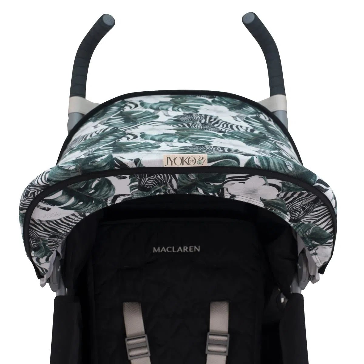 JYOKO KIDS Cubre capota de algodón Compatible con Maclaren Quest, Techno y Xt (ZEBRA)