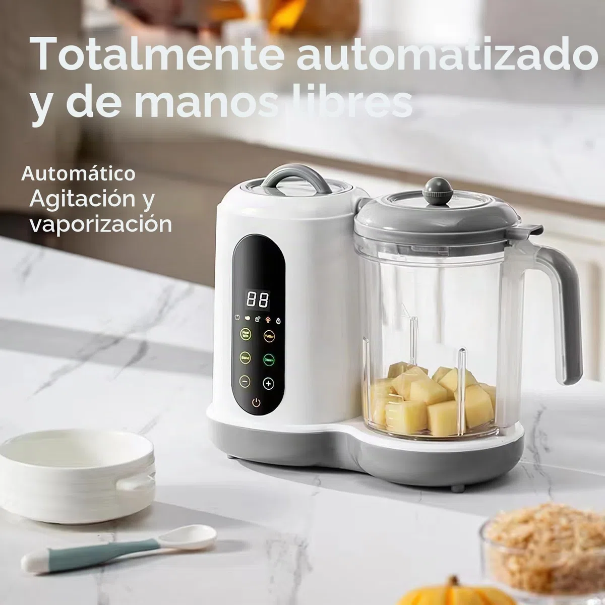 Robot de cocina para beber, cocina de vapor, batidora, gran capacidad 400 ml, pequeñas macetas para bebé hechos en casa, licuadora de bebida, limpieza automática, pantalla táctil, para mezclar y