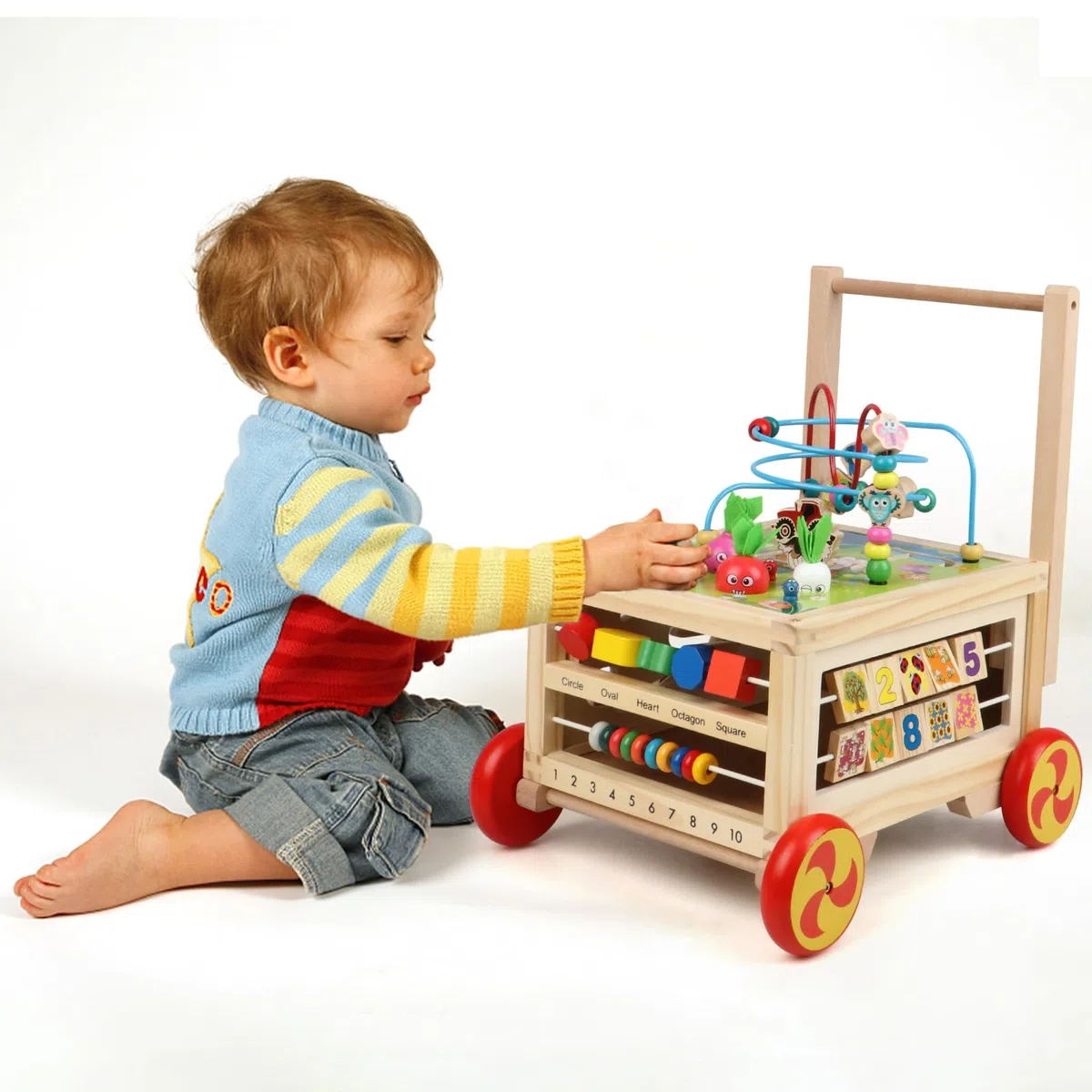 Cubo de móvil de Madera con Ruedas Adecuado para niños y niñas