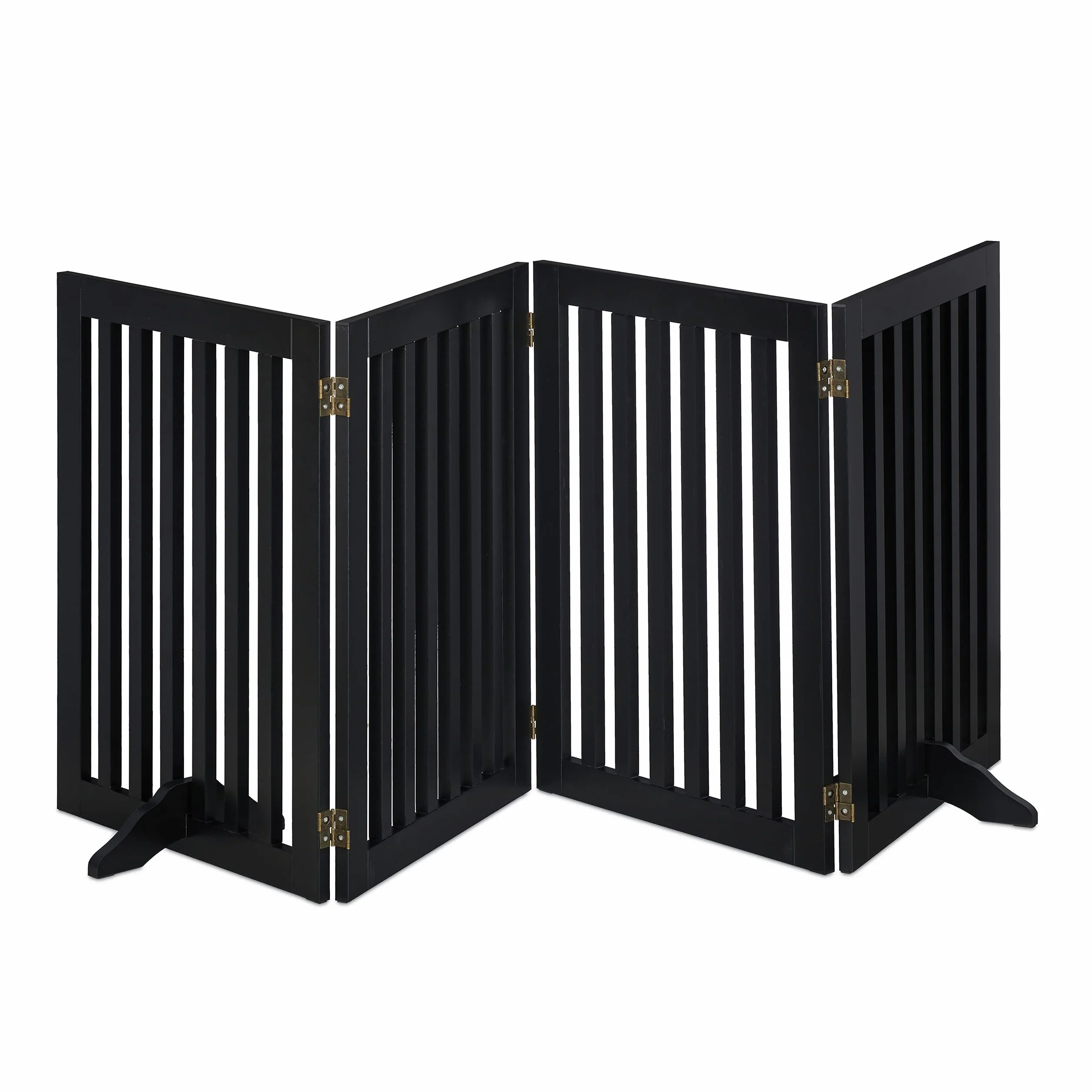 Relaxdays Barrera Seguridad Niños, Valla Protectora Plegable, 70 x 205 cm, Cerca Perros y Mascotas, con Patas, Negro