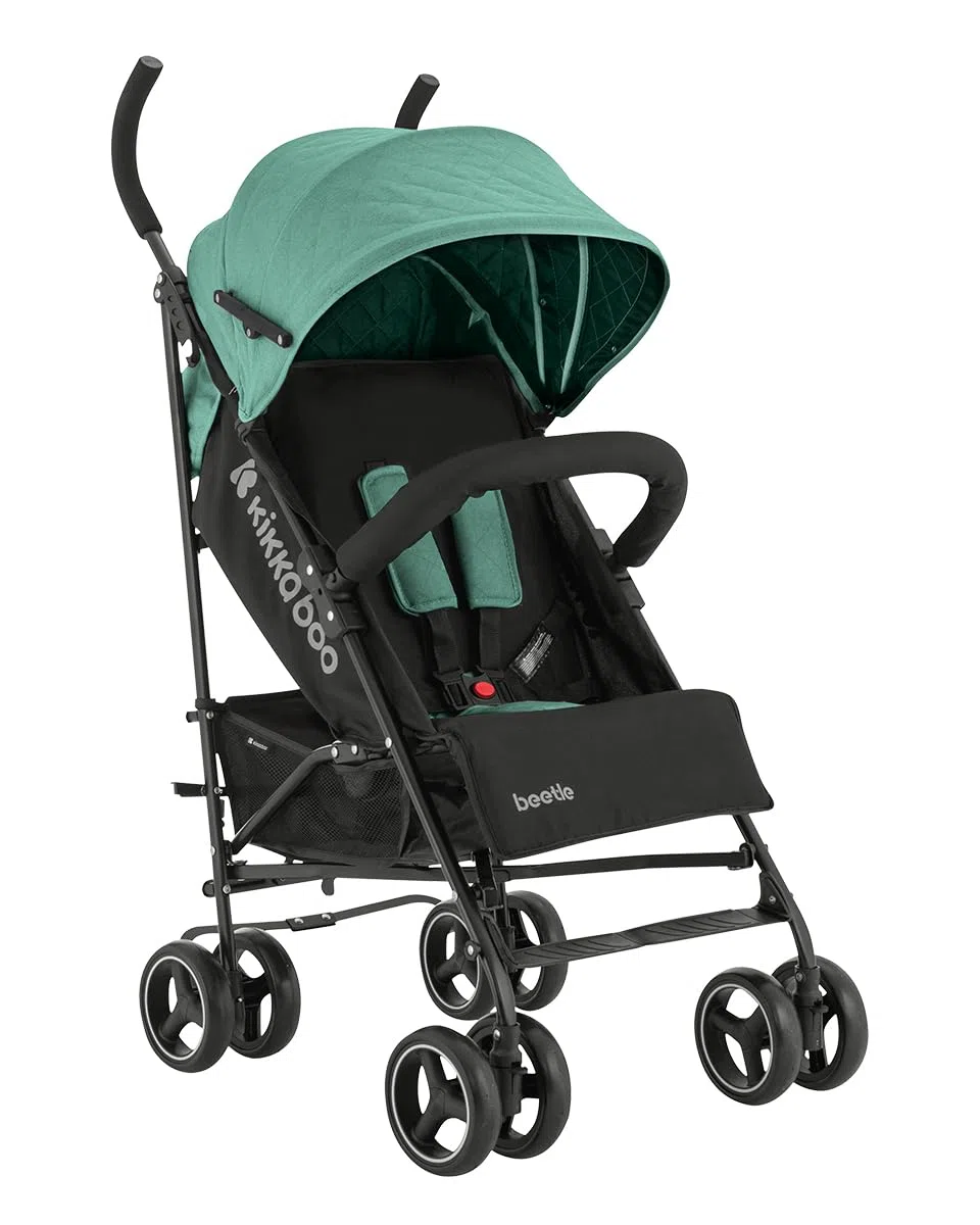KikkaBoo Silla de Paseo BEETLE, Carrito hasta 22 kg, Plegado, Ligero y Compacto, Menta