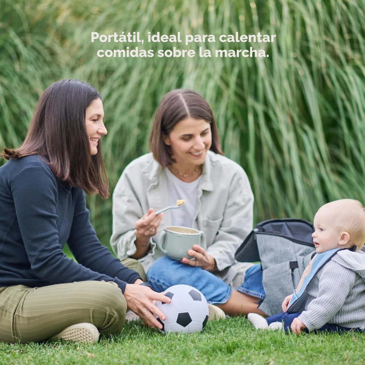 Nuvita 1980 Pappa'n'Go - Calentador portátil de alimentos para bebé, recargable, resistente al agua, con control inteligente de temperatura, interior de acero inoxidable y base antideslizante