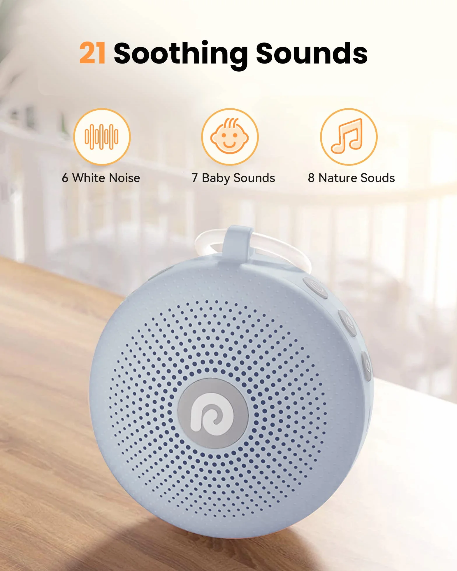 Dreamegg D11 Max Máquina de Ruido Blanco para Bebé, 21 Músicas Relajantes, 60H Duración