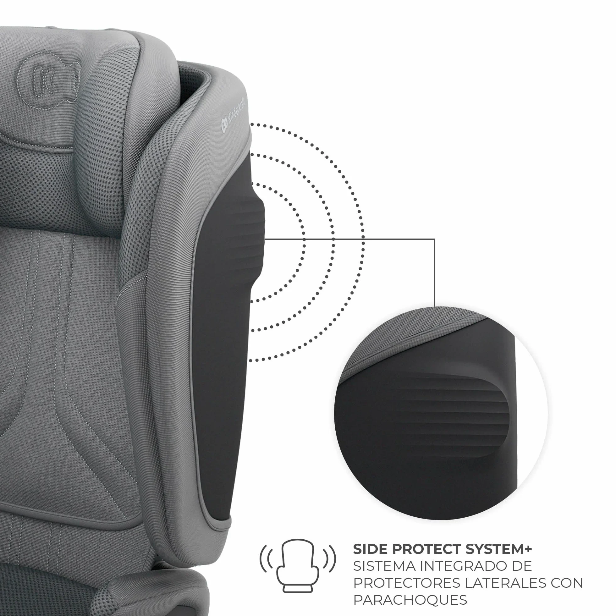 Kinderkraft UNITY 2 i-Size, Silla de coche plegable 100–150 cm, De 3,5 a 12 años aproximadamente, Reposacabezas ajustable, Tapizado con sistema AIR FLOW, Ajuste del respaldo en 5 posiciones, Gris