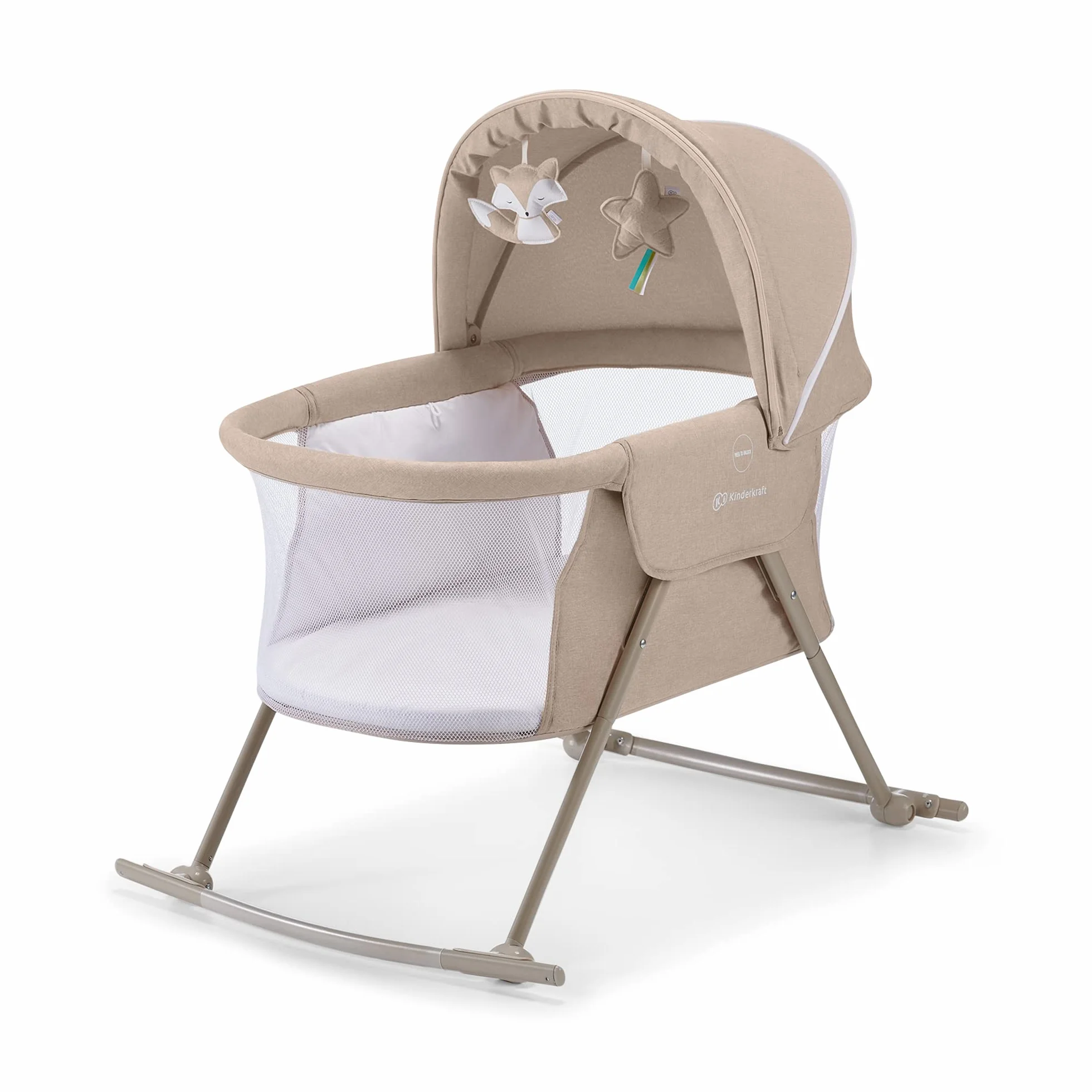 kk Kinderkraft Cuna Bebé LOVI, Moisés, Bolsa de Transporte, Juegos, Viaje, Beige