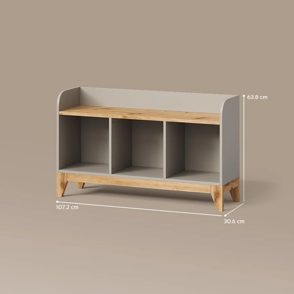 Livinity Asiento de Banco para niños Mailo, Cachemira/Artesanal, 107.2 x 63.8 cm XL con 3 cajones