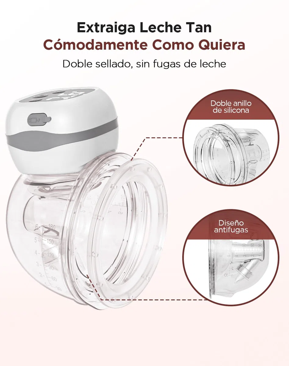 Haokoo Sacaleches Electricos Manos Libres Portatil, 201g Ligero Extractor de Leche Materna Electrico, Recargable, Sin BPA, 3 Modos y 12 Niveles, 21mm/24mm Brida, para Viajes, Oficina, 1 Pieza