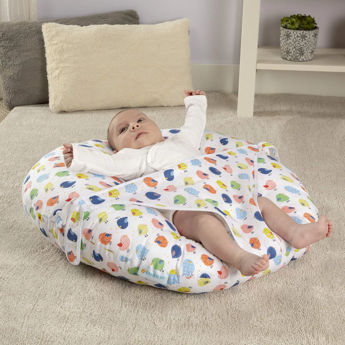 BANBALOO-Tumbona para Recién Nacido- Hamaca Bebé portátil- Nido Bebé Neonato-Cojín Cuna de día -Cuco para Bebés- Ideal Embarazo y Lactancia- Regalo Original Nacimiento-Baby Shower niño y niña.