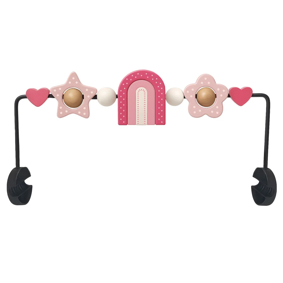 Baby Bouncer Toy Bar, Bouncer Toy Bar, fácil de fijar y quitar, materiales aptos para niños, ideal para bebés, juguetes para bebés en blanco y negro (arco iris)