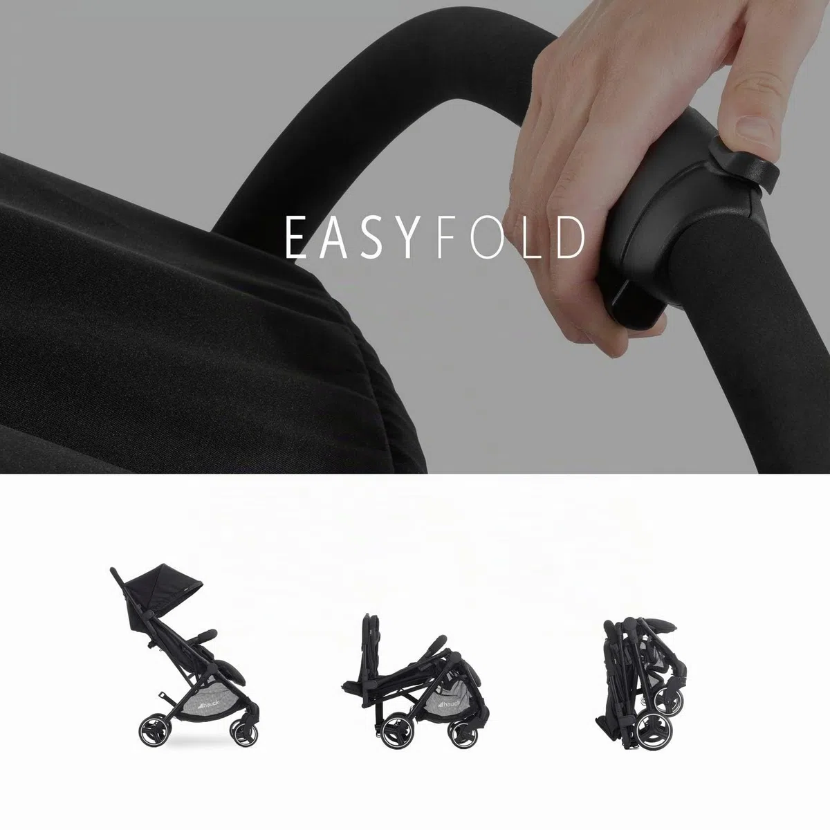 hauck Swift X Duo Carro Gemelar - Silla de Paseo 2 Niños Superligera - Cochecito para Hermanos - Plegado Compacto - Respaldos y Reposapiés Reclinables - hasta 30 kg - Negro