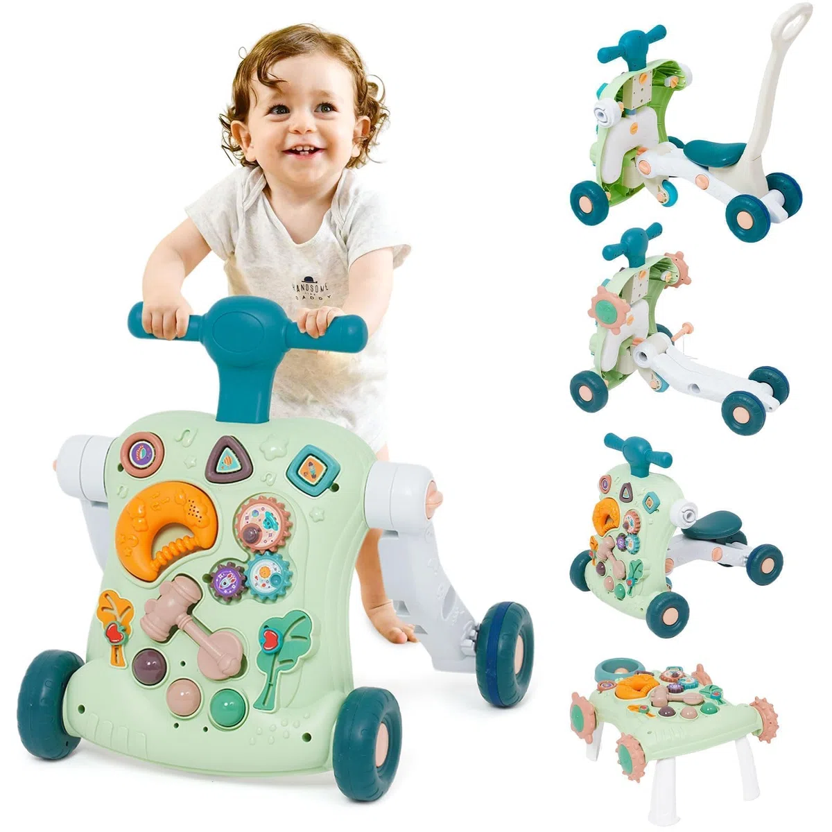 Andador Bebés,6 en 1 Caminador Bebe de juguetes de entretenimiento,Ruedas con velocidad regulable,Tablero de Juego Extraíble,para bebés de 12 a 36 meses