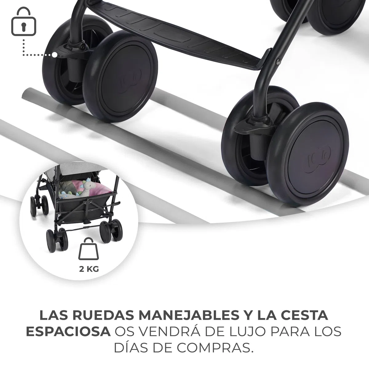 Kinderkraft Silla de Paseo SIESTA, Carrito paraguas, Posición tumbada, Plegable, hasta 22 kg, Gris