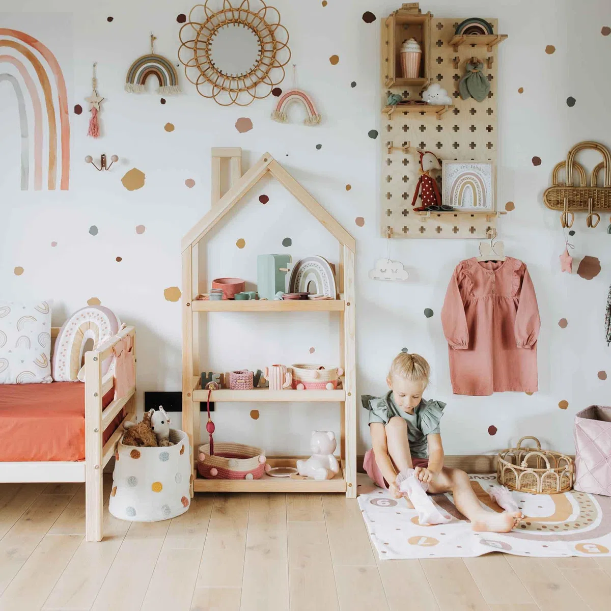 Sweet Home from wood Estantería para habitación Infantil, estantería Montessori. (Madera de Pino)
