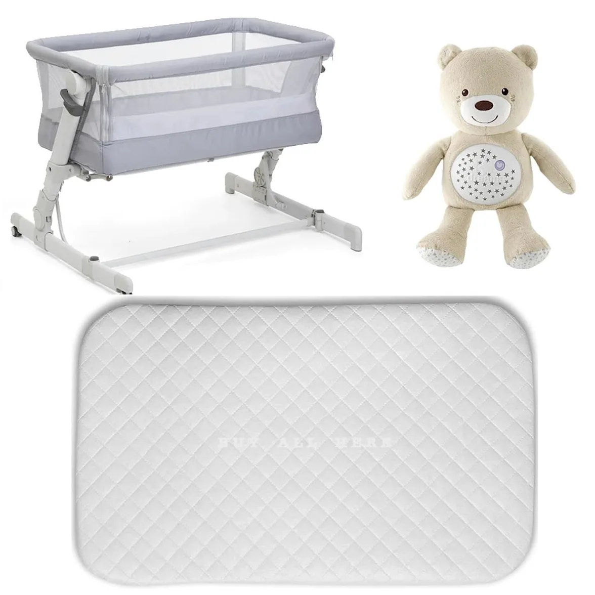 Next2Me - Colchón de espuma compatible con Chicco Next to Me para cuna infantil, lavable a máquina, hipoalergénico, transpirable, acolchado con cremallera, 83 x 50 x 5 cm, fabricado en Reino Unido