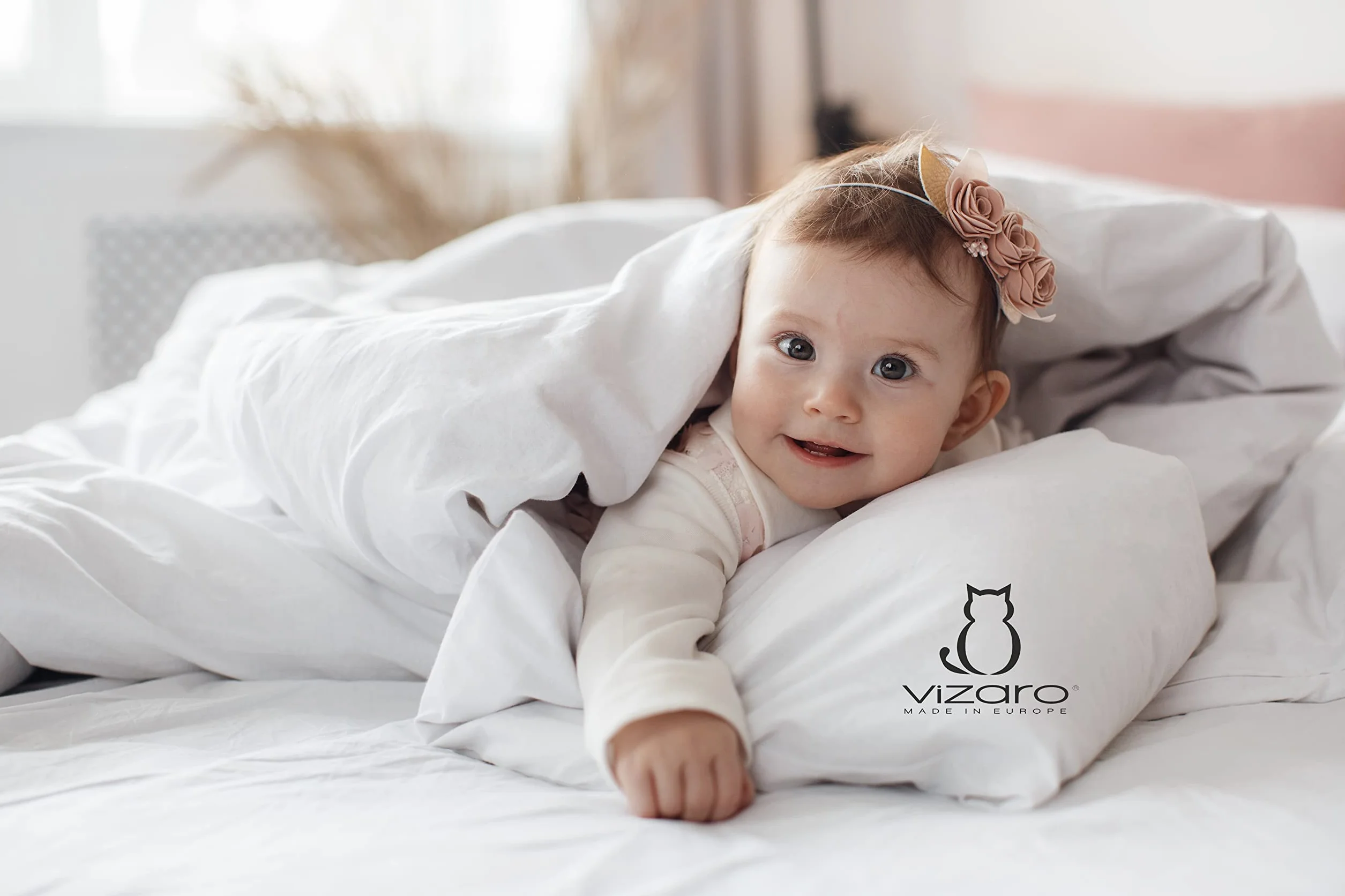Vizaro - (Pack 2 Piezas Relleno Nórdico + Almohada - 100x135cm - 100% Algodón - Edredón 300g (9,5 TOG) para MaxiCuna - Invierno - Antialérgico, Antiácaros, Antimoho