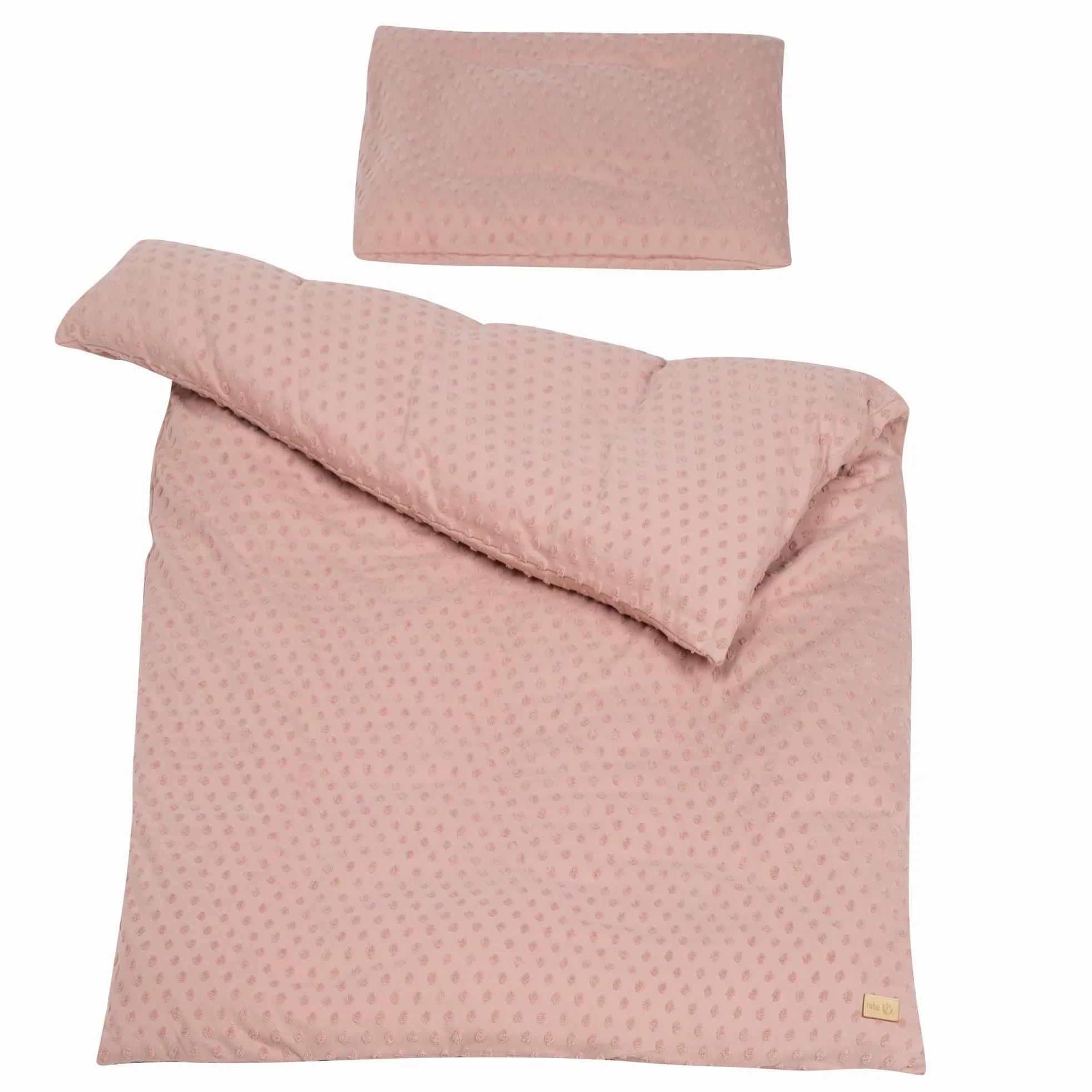 roba Ropa de Cuna para Bebés, 2 Piezas, Funda de Edredón 100 x 135 cm + Funda de Almohada 40 x 60 cm, Algodón Orgánico GOTS y OEKO-TEX, Rosa