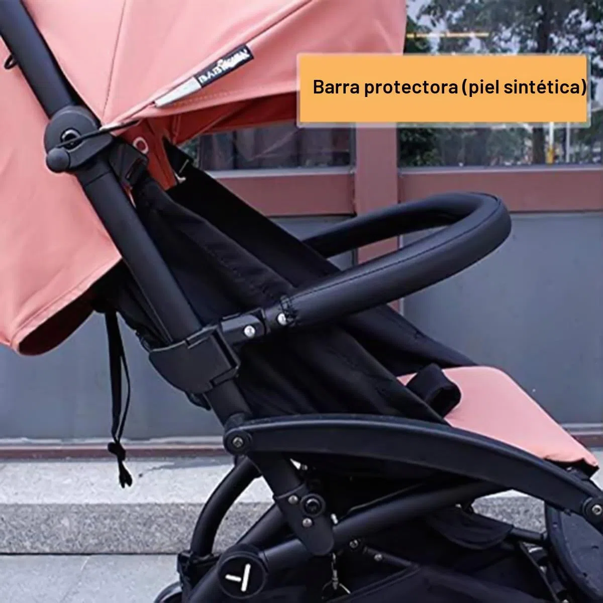 Barra de seguridad Compatible con babyzen Cochecito YOYO2 y YOYO serie, Cuero sintético