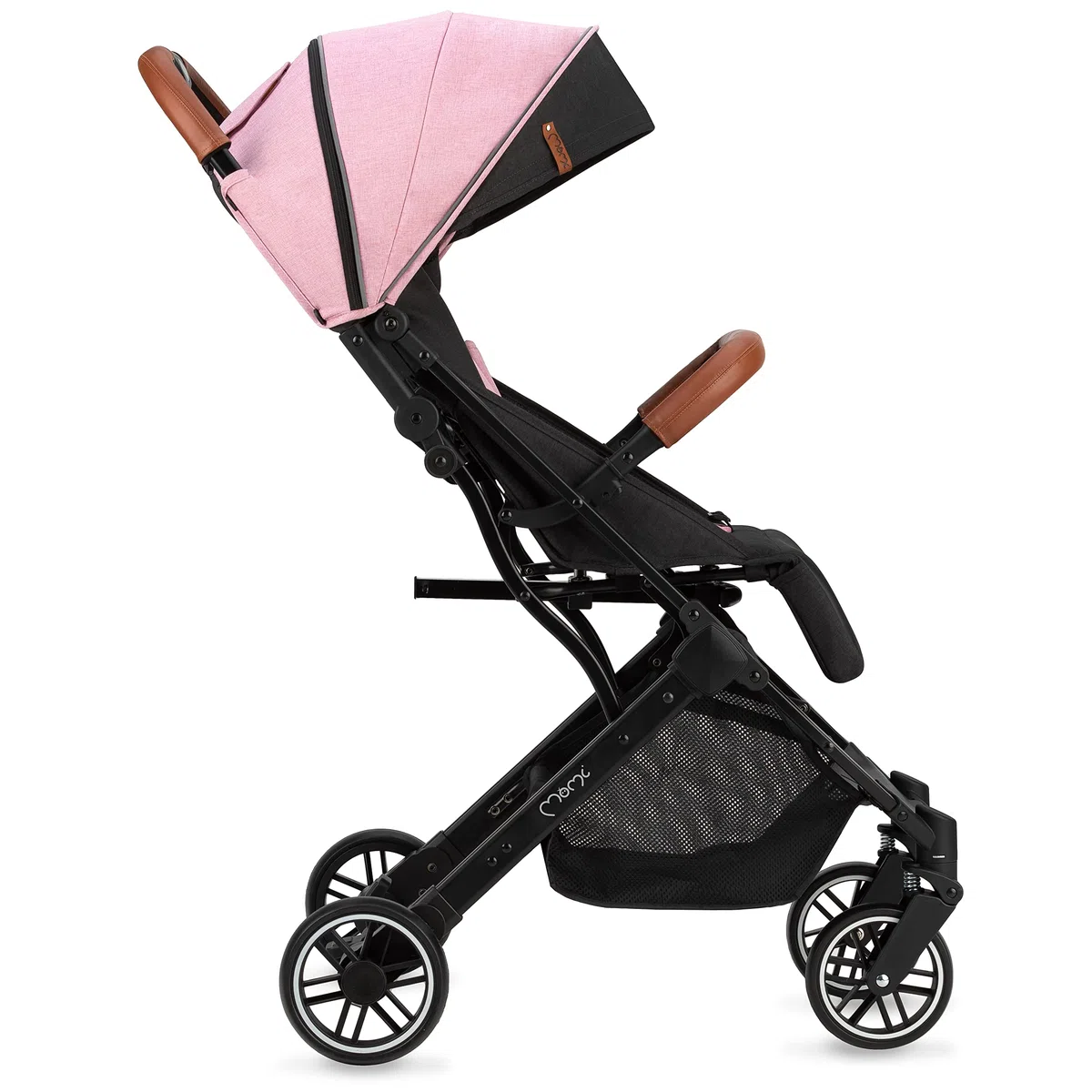 MoMi ESTELLE Silla de Paseo Ligera y Plegable, Carrito de Bebé Compacto con Respaldo Reclinable, Arnés Ajustable de 5 Puntos, Capota Protectora, Gran Cesta de Almacenaje, desde 6 Meses hasta 15 kg