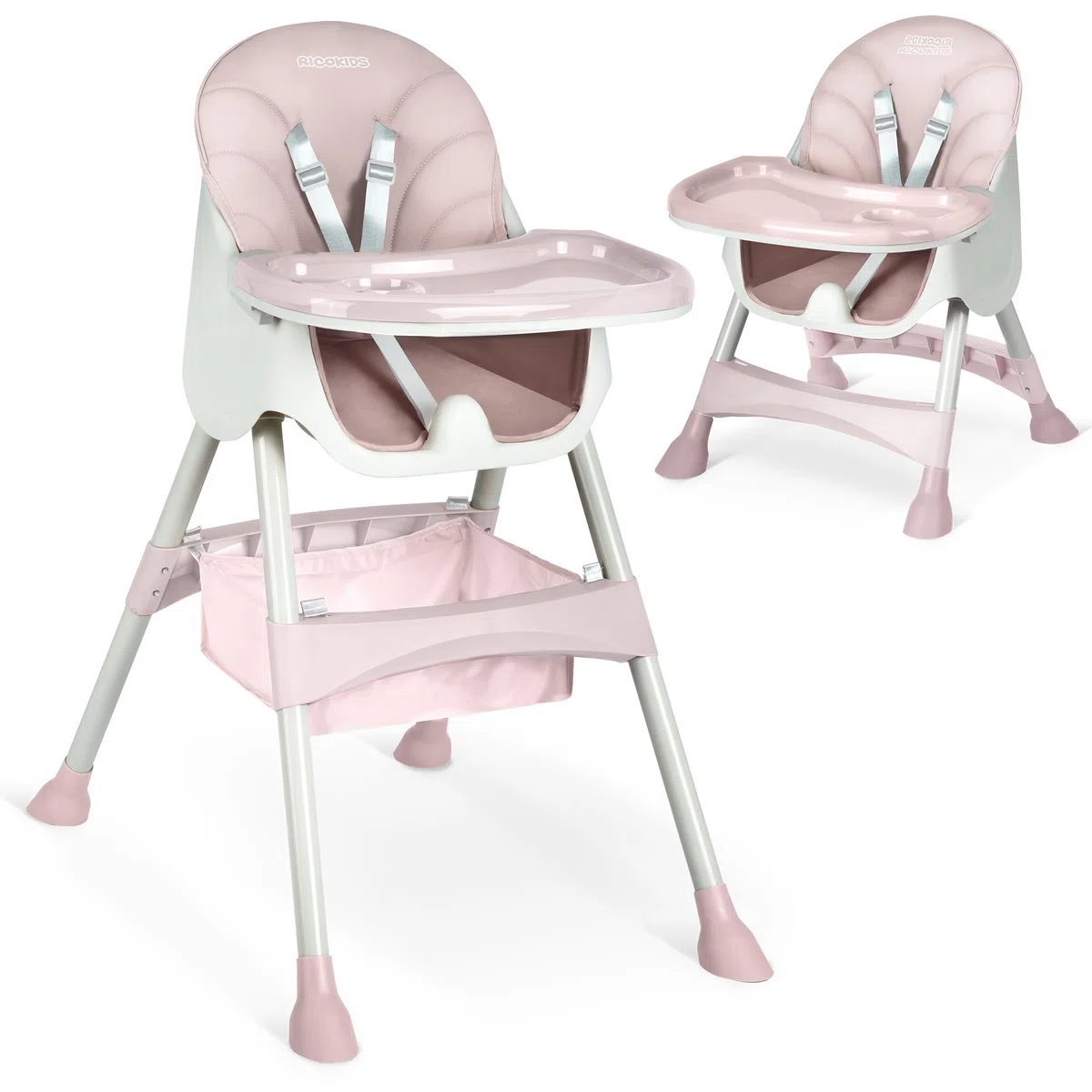 Trona de bebé Milo con mesa (rosa)