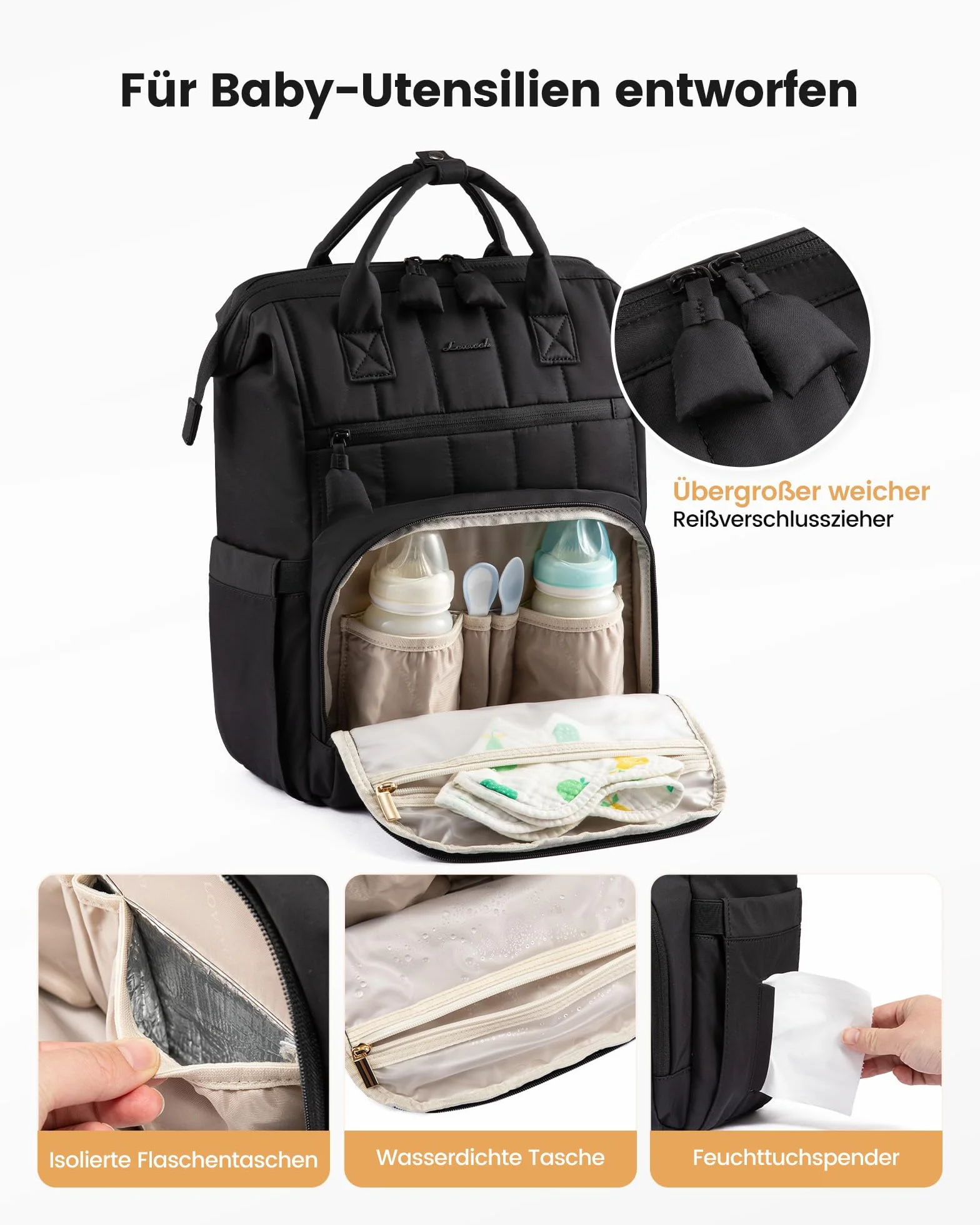 LOVEVOOK Mochila cambiador grande para bebé