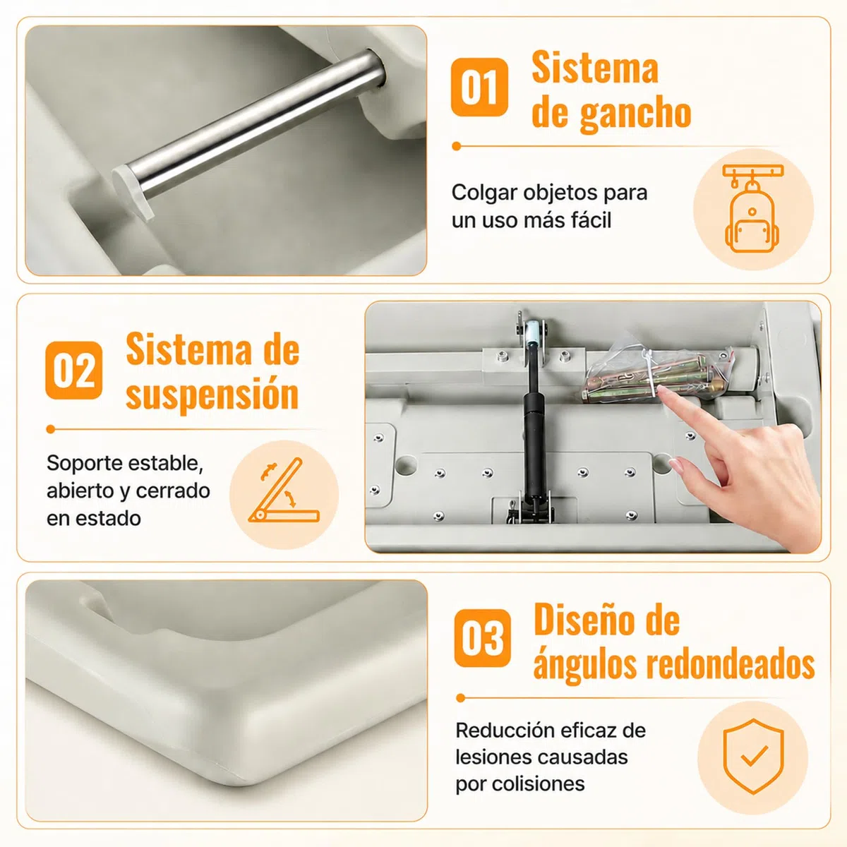 Cambiador bebe plegable de pared, cambiador de bebe para baños públicos con cinturón de seguridad ajustable, ganchos laterales y cajas de almacenamiento plegables