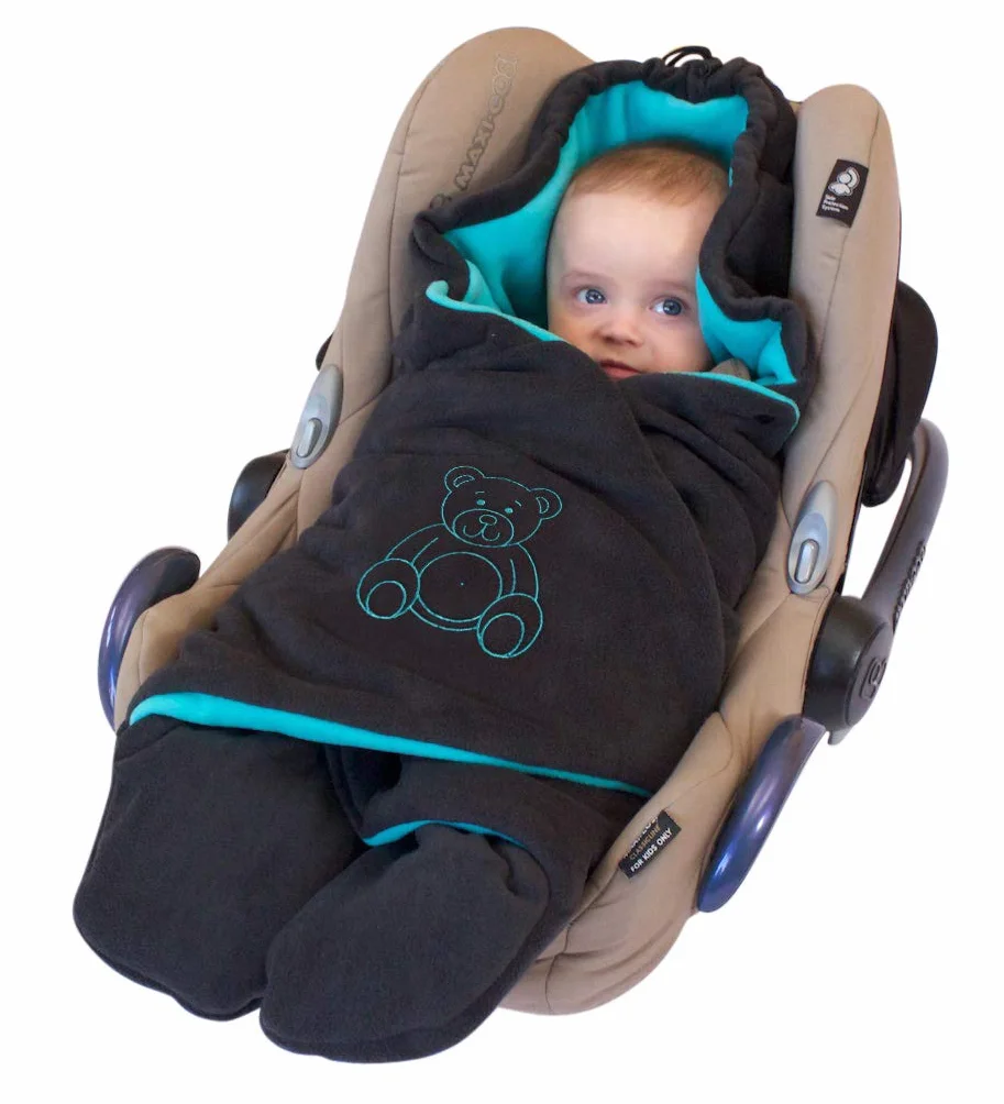 ByBoom Baby Manta arrullo de invierno para bebé, es ideal para sillas de coche (p.ej. de las marcas Maxi-Cosi y Römer), para cochecitos de bebé, sillas de paseo o cunas; LA MANTA ARRULLO ORIGINAL CON EL OSO