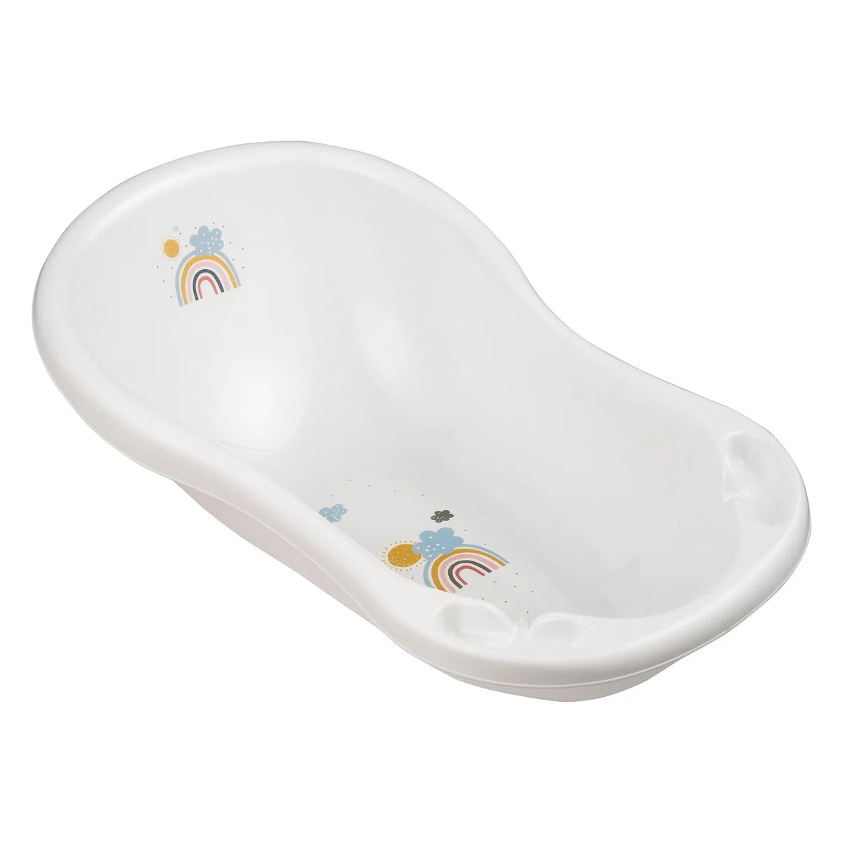 keeeper Bañera Ergonómica con Tapón Arcoíris, De 0 a 12 Meses, 84 cm, Maria, Blanco