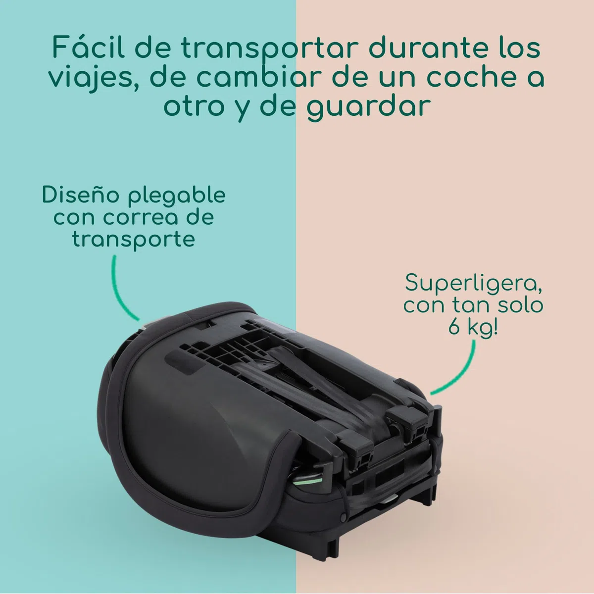 Bebeconfort Ever & Go i-Size, Silla Coche Evolutiva, 15 meses-12 años, 76-150 cm, Silla Coche Plegable de Viaje ISOFIX, Compacta y Ligera (5kg), 15 Posiciones Reposacabezas, Full Black