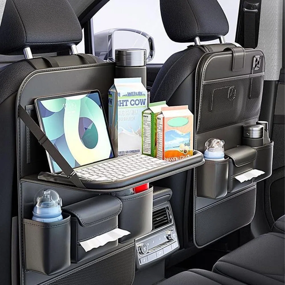 2X Organizador Asiento Trasero para Mercedes V-Klasse (Typ 447 AB BJ 2014), Mesa Comedor Bolsa Respaldo Plegable Almacenamiento Bolsillo Viaje Accesorios