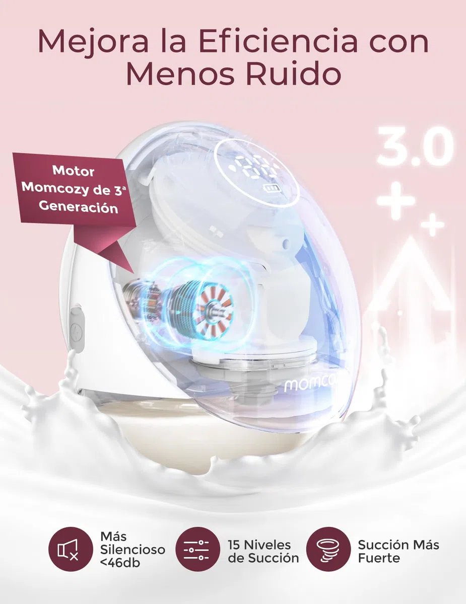 Momcozy Sacaleches Manos Libres Mobile Flow | M9 Mejorado, Eléctrico y Controlado por App, Múltiples Modos & 15 Niveles, Sacaleches Portátil, 24 mm
