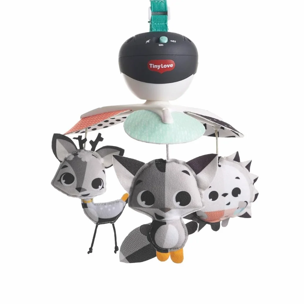 Tiny Love Take-Along-Mobile, Movil Cuna Bebe Musical 3 en 1, 0+ Meses, Movil Bebe Silla de Paseo, Móvil Musical Portátil, 3 Conectores, 5 Melodías, 30 Min de Música Continua, Magical Tales