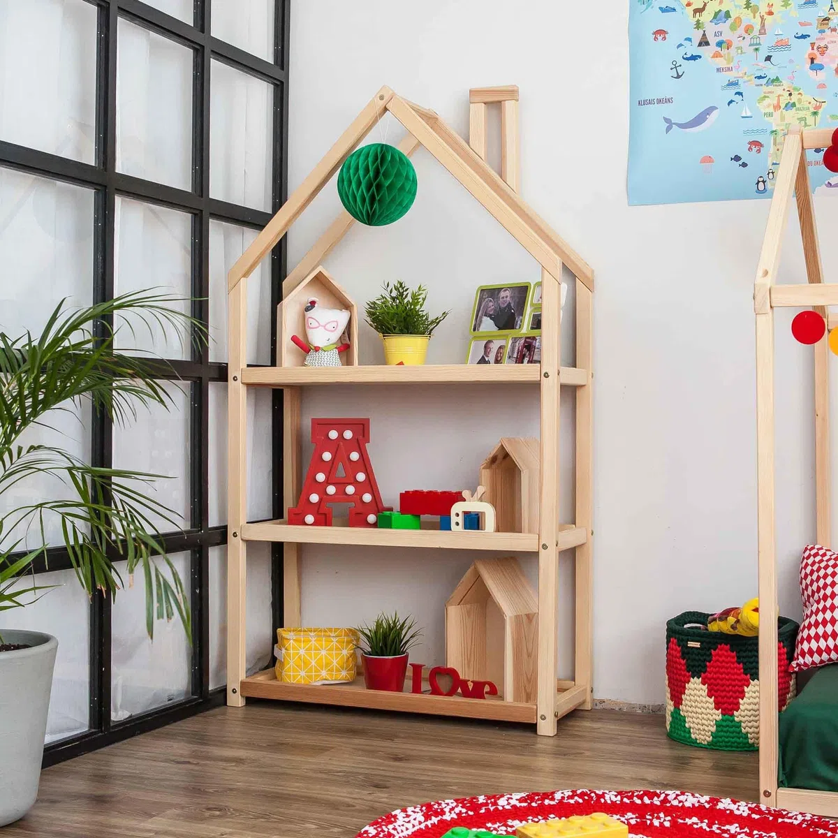 Sweet Home from wood Estantería para habitación Infantil, estantería Montessori. (Madera de Pino)