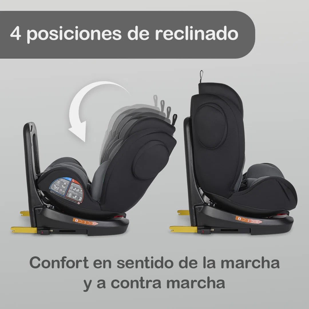 Toral Silla Coche Bebe Grupo 0 1 2 3 i-Size con Isofix Universal para Coche, Alzador Coche Niño Isofix Giratoria 360º a Contramarcha - Desde 40-150 cm - Elevador Coche Niño