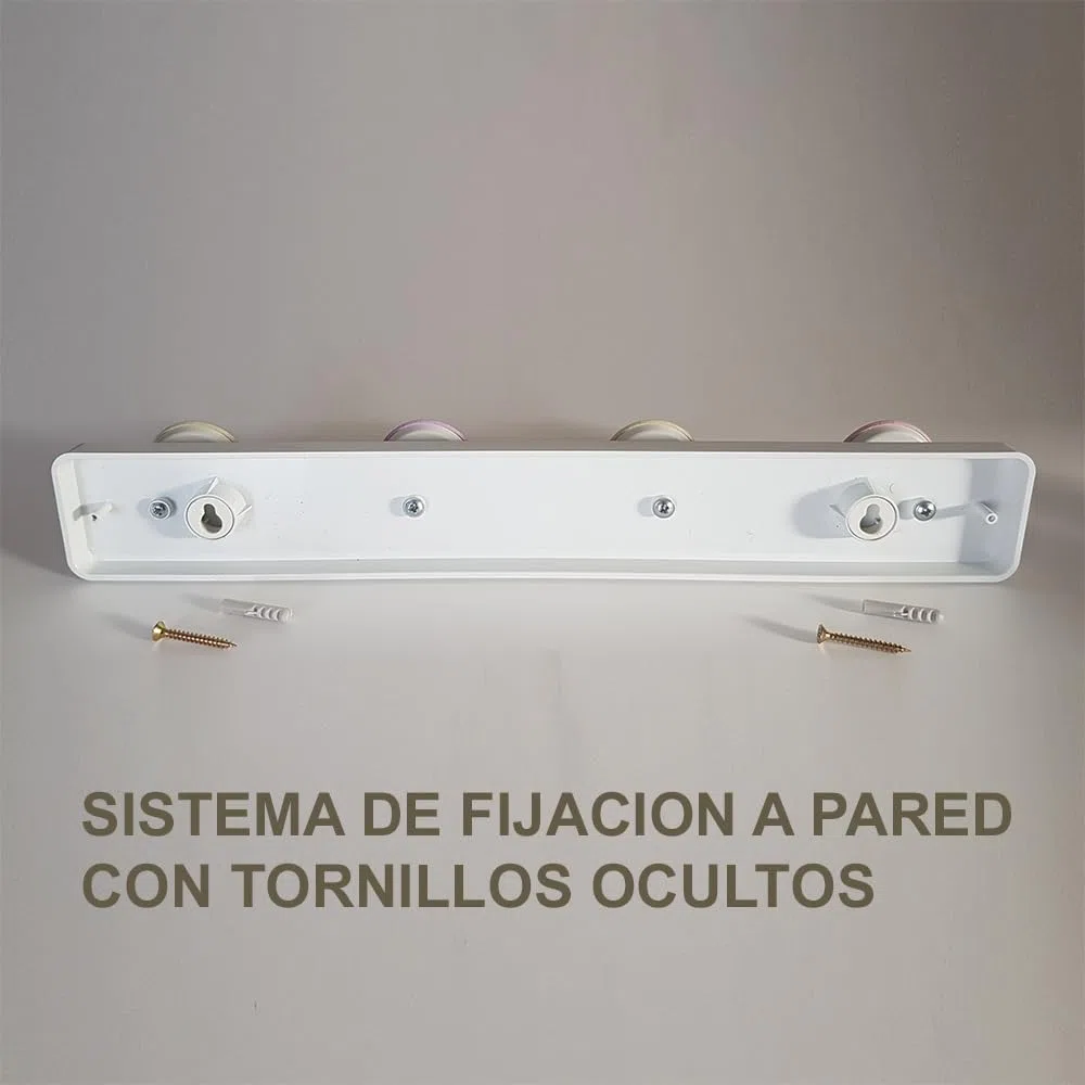 POMOLINE Percha Pared Habitación Bebé Nubes Blancas | Madera lacada, Base plástico resina ABS, 410x60MM