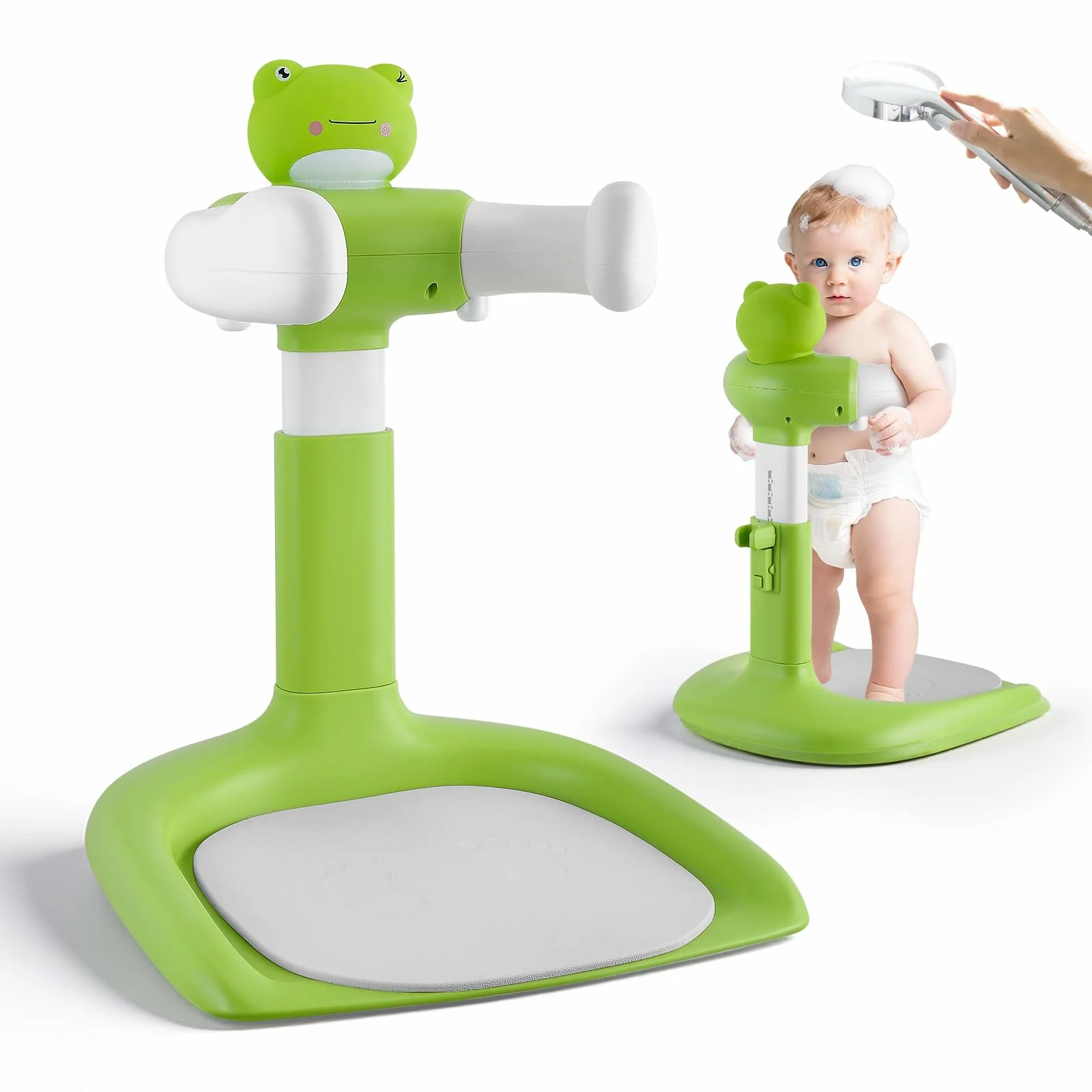 Soporte de Bañera para Bebé, Torre de Ducha Ajustable Antideslizante Desmontable, Soporte Bañera Bebe y Ducha Bebe para 8-36 Meses