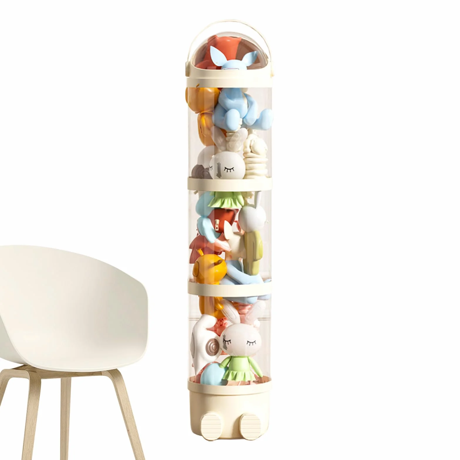 Rollo de almacenamiento de peluche 162 cm organizador infantil con 4 compartimentos