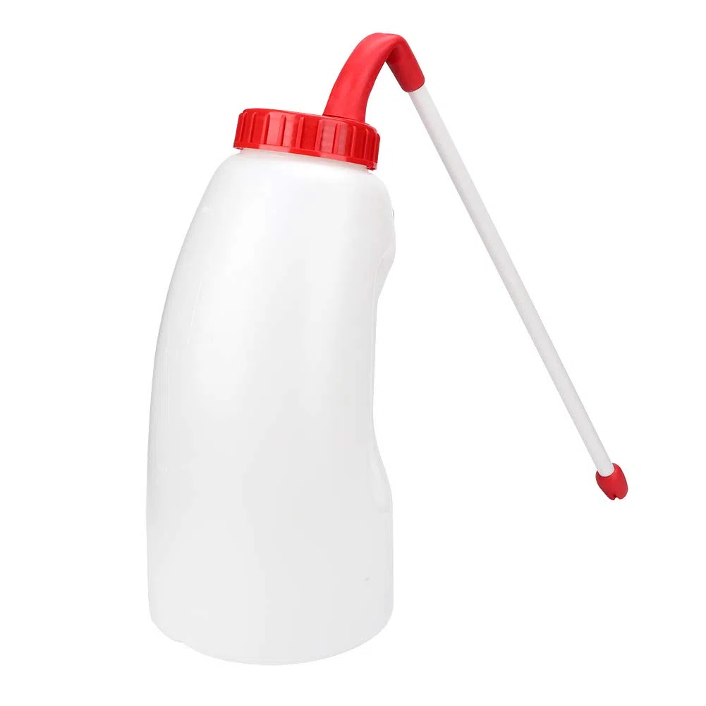 Ymiko Biberón de alimentación longitudinal para terneros Alimentador de Leche para terneros con Tubo estomacal, biberón de plástico de Gran Capacidad para terneros, 4L