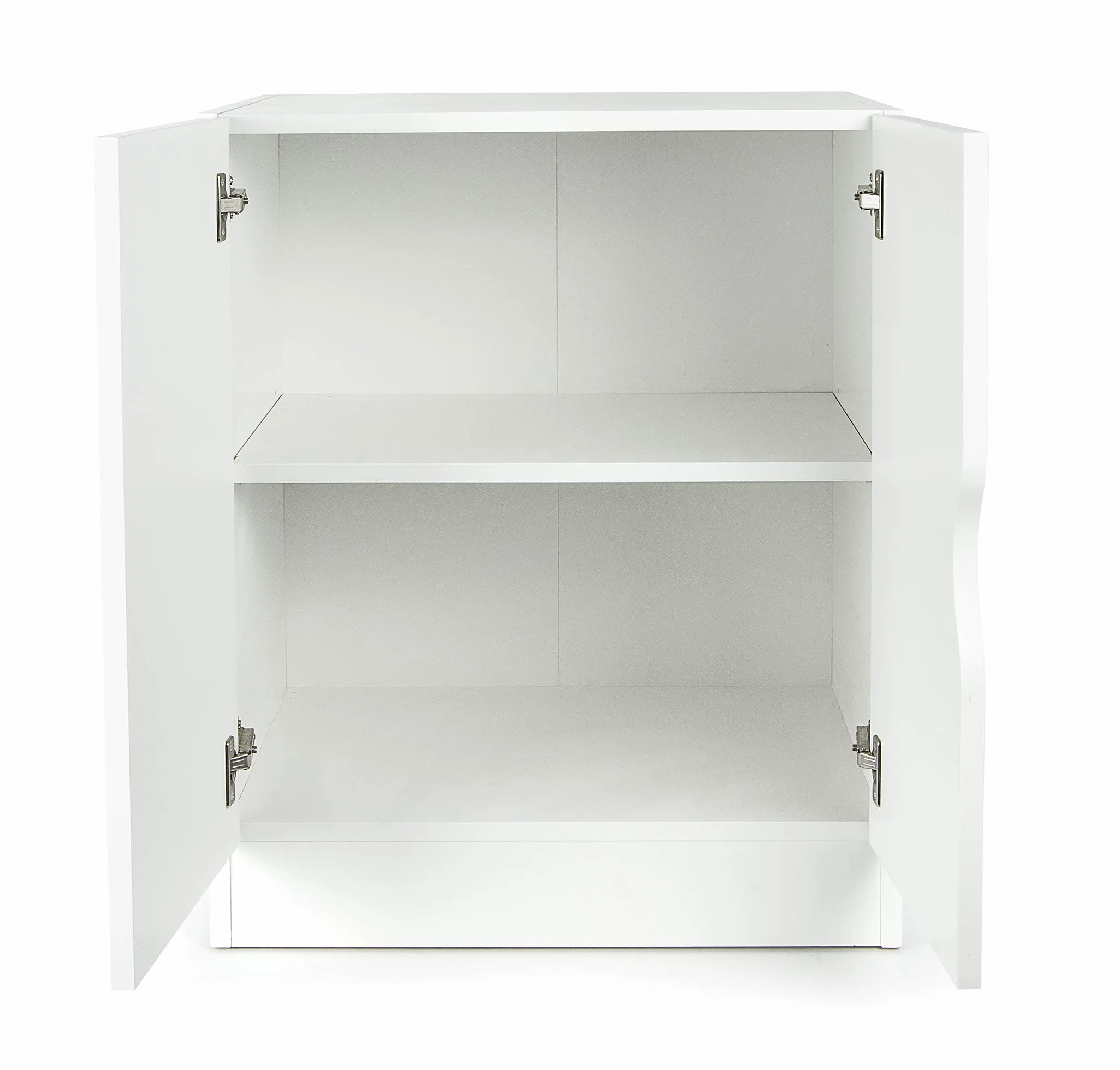 leomark Mueble Roma Blanco Semimate Armario Bajo 60x42x78 cm con Estante Ajustable Diseno Clasico Tablero 18 mm Asa Segura Montaje Sencillo Ideal para Salon Dormitorio o Pasillo, Caballo