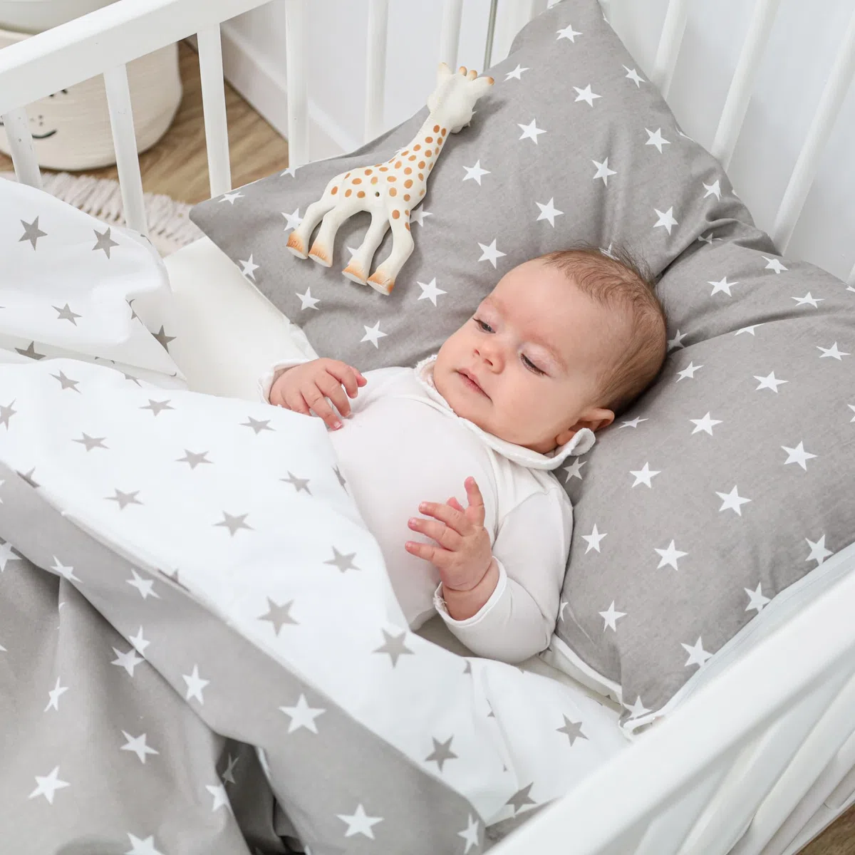 Ropa de Cama para bebé 90x120 cm de algodón - Juego Infantil de Funda de edredón y Funda de Almohada 40x60 cm con edredón y Almohada para niños pequeños, niños y niñas Ropa de Cama Oeko-Tex