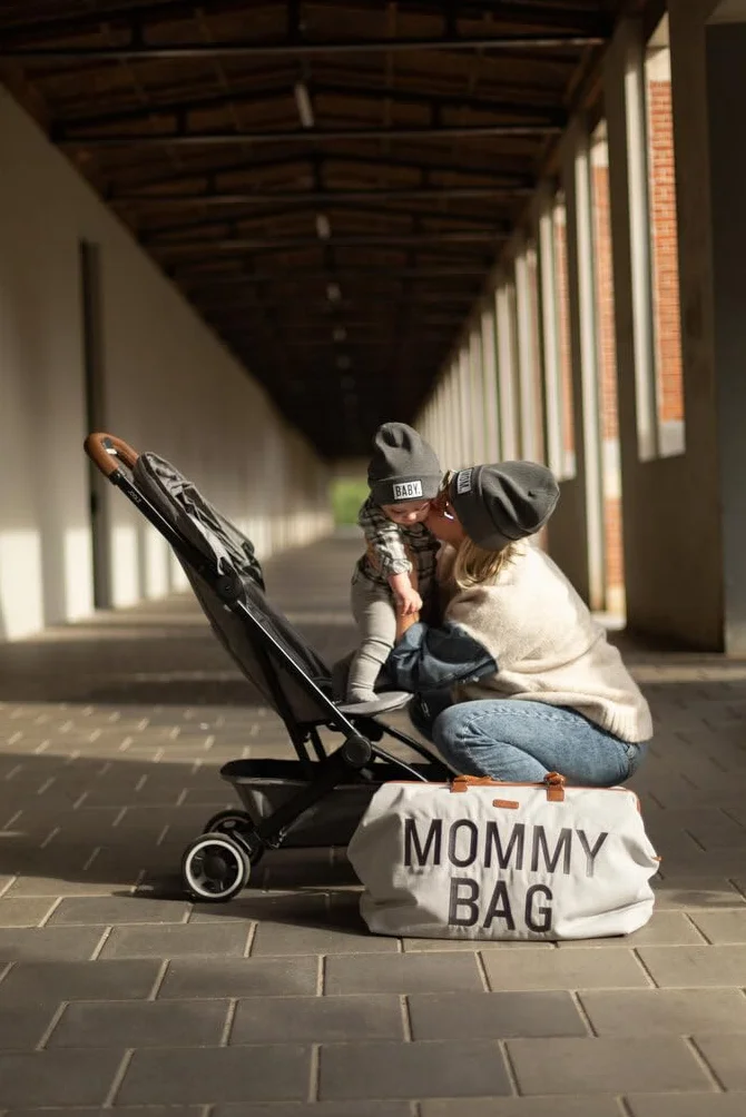 CHILDHOME Mommy Bag, bolso cambiador, maternidad, bolso de viaje, gran capacidad, cambiador, correa ajustable para el hombro, compartimentado, bolsillo termico, pasaje para la maleta