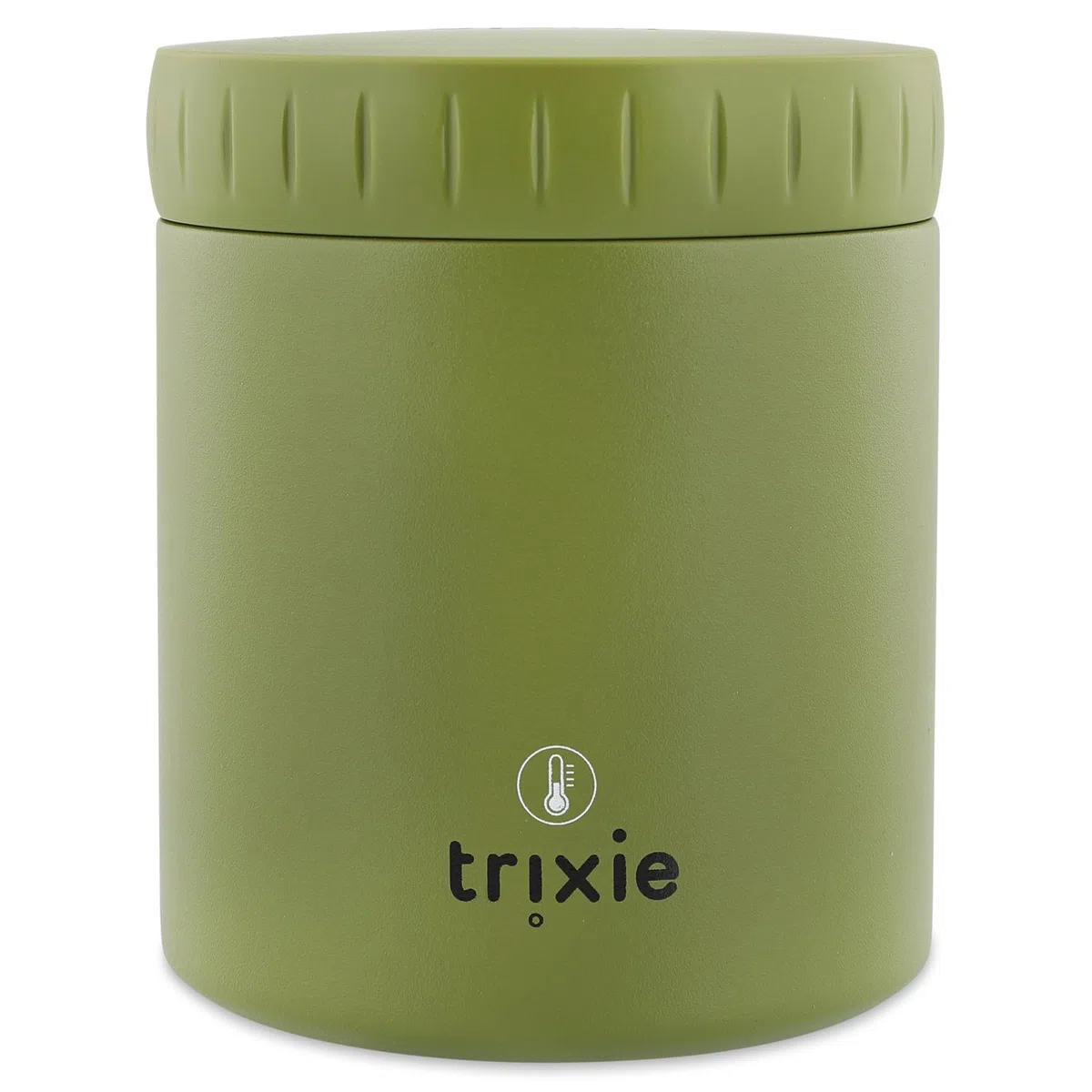Trixie Tarro aislado para alimentos, Mr. Dino, 350 ml, a prueba de fugas y portátil, mantiene la comida caliente o fría, acero inoxidable, contenedor de almuerzo para niños