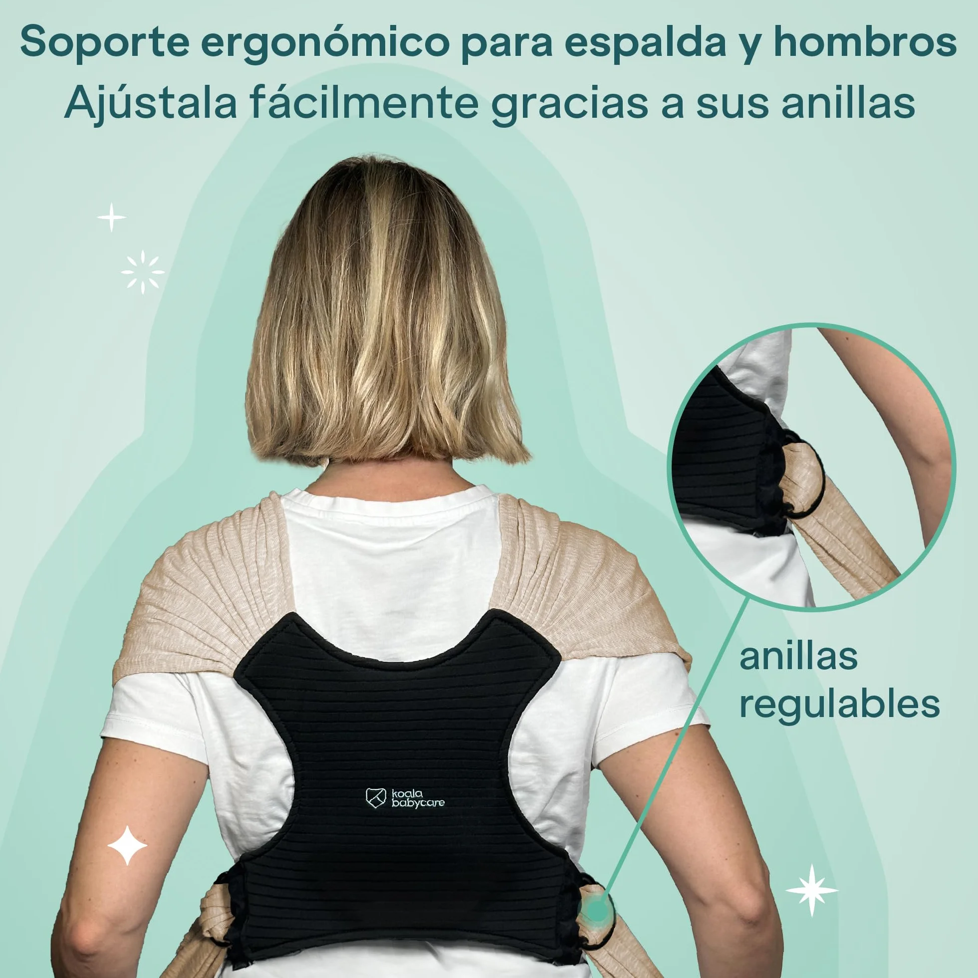 Koala Babycare Fular Portabebés Elástico Ajustable Unisex Hasta 9 kg
